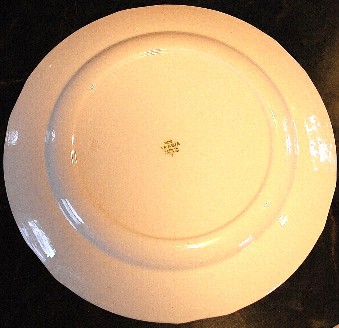 Vtg ‘LANDSCAPE RED’ 14″ Round Chop Plate Platter ARABIA FINLAND Transferware Exc