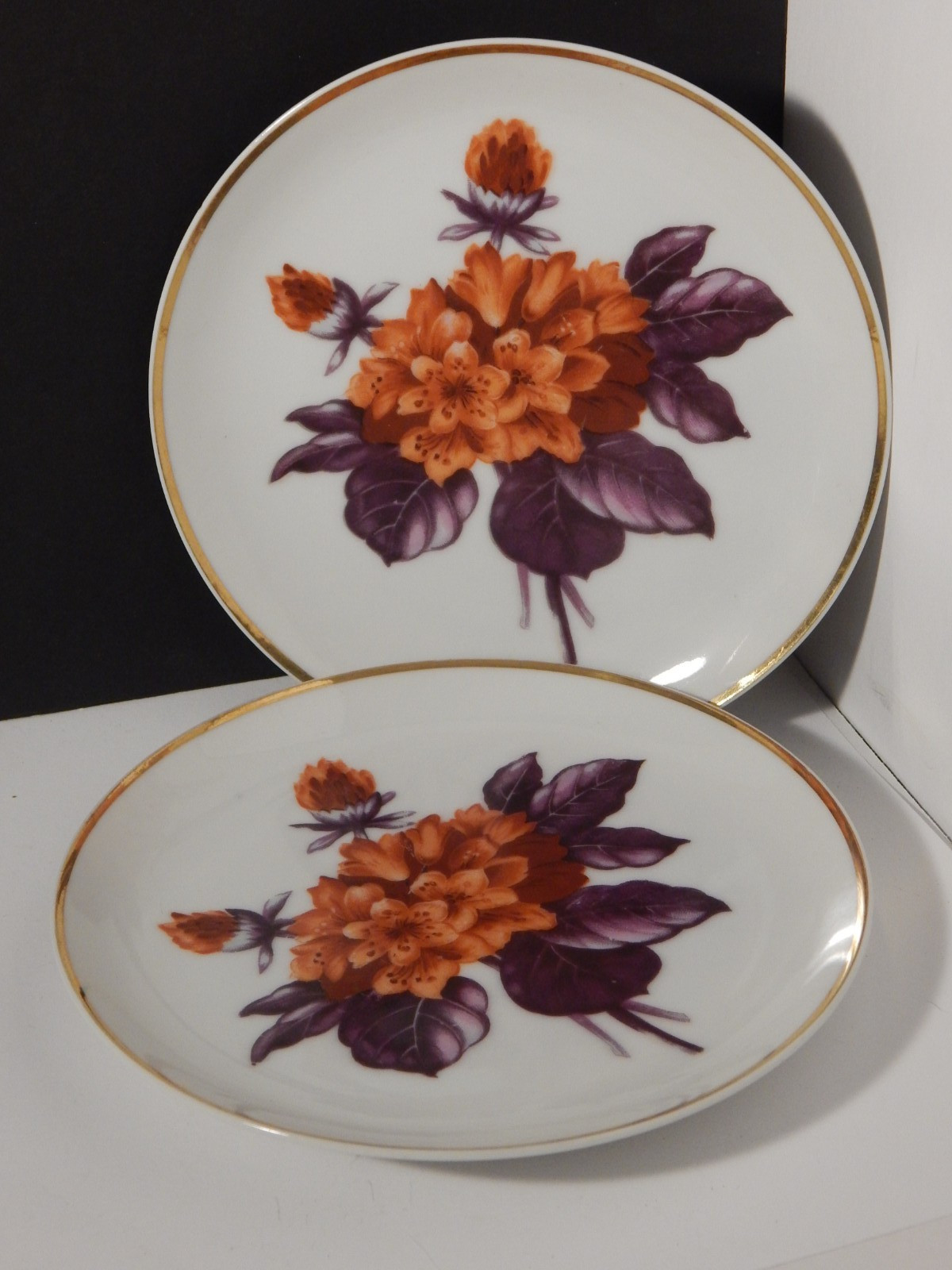 UCAGCO China Floral Motif Plates. Made in Occupied Japan 2 PC Set 6.5″ D NICE