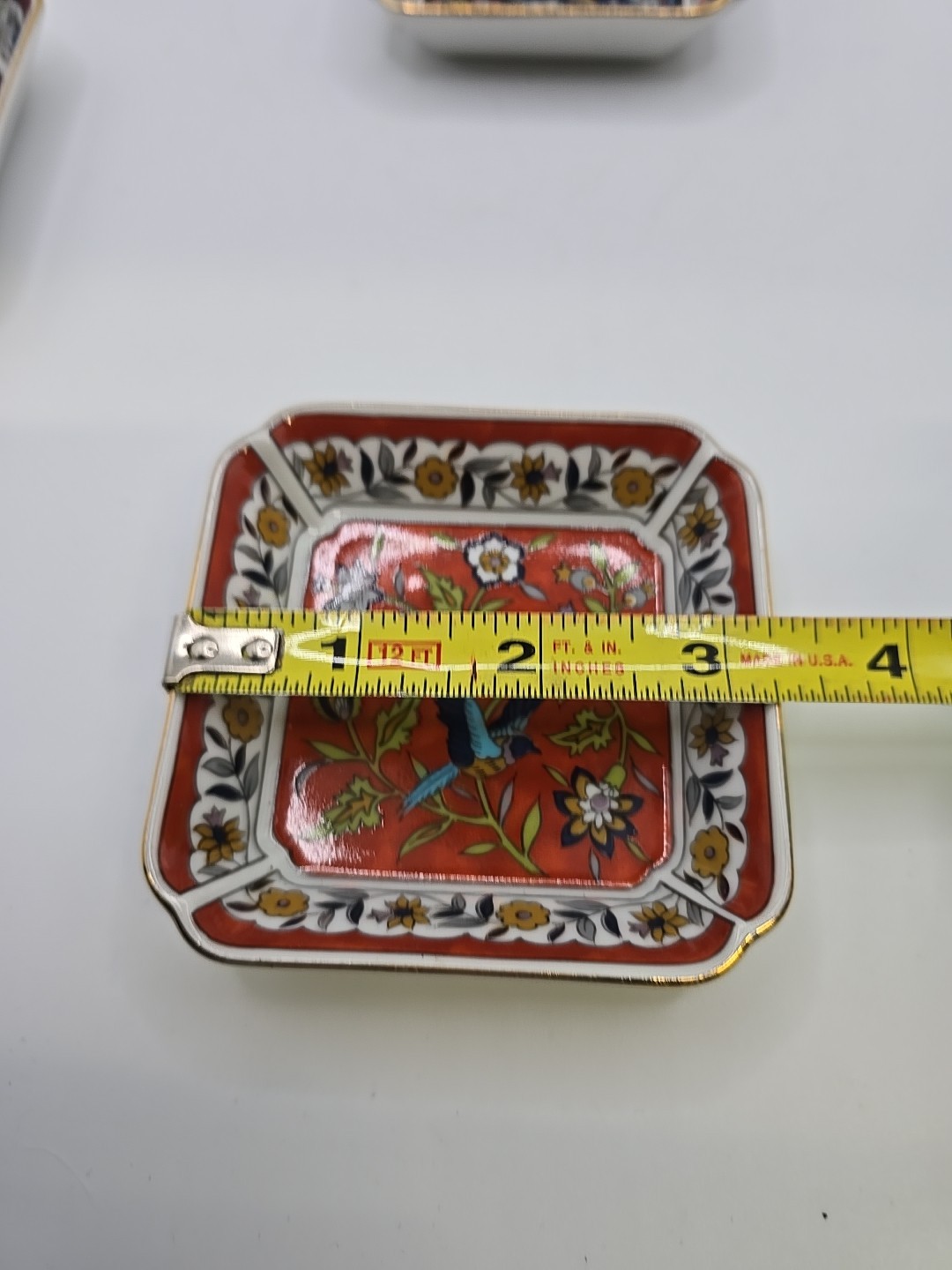 Set of 3 Takahashi 1983 Silk Road Trinket Dish Floral Bird Hand Decorated 3.25”
