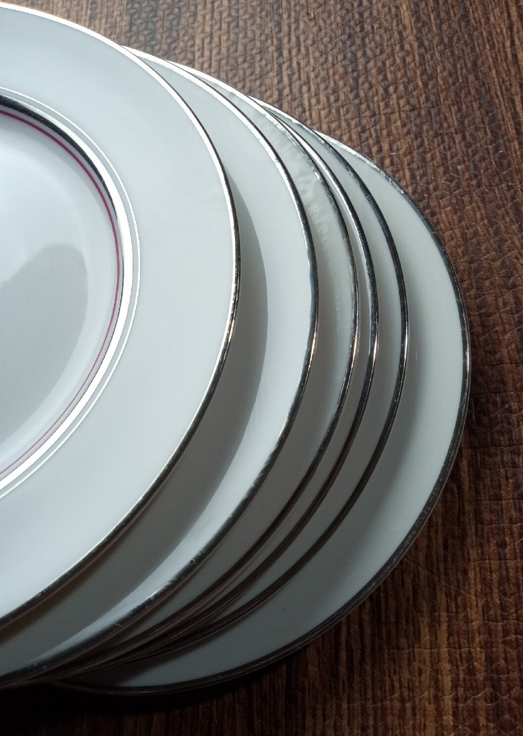 Vintage Fine China Of Japan Platinum Beauty Salad Plates 7.5″ Set Of 6