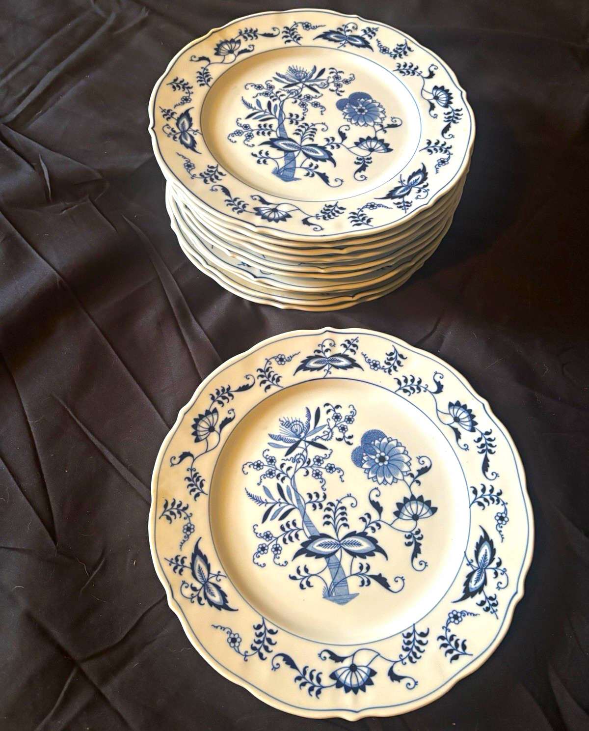 Blue Danube White & Blue Floral Porcelain Round Plate – $10 PER PLATE (12 PLTS)