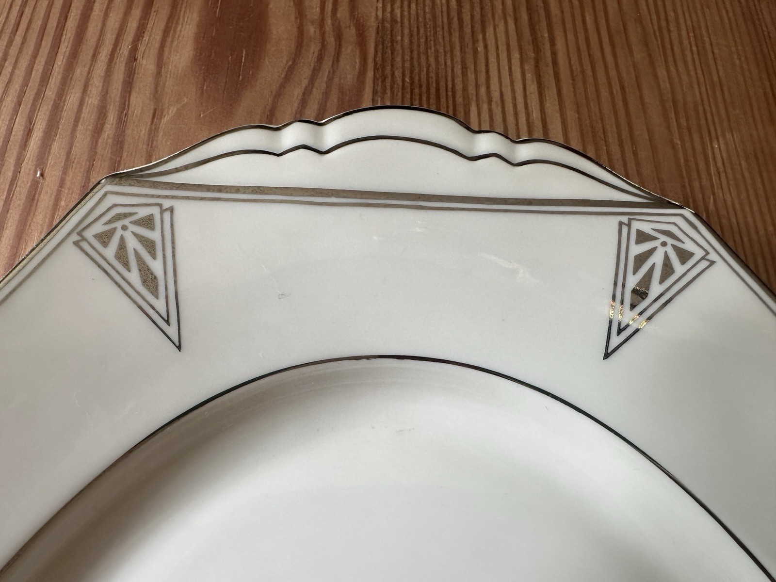 Community Deauville Platter Set 15.5” & 12” Bavaria Platinum-Art Deco