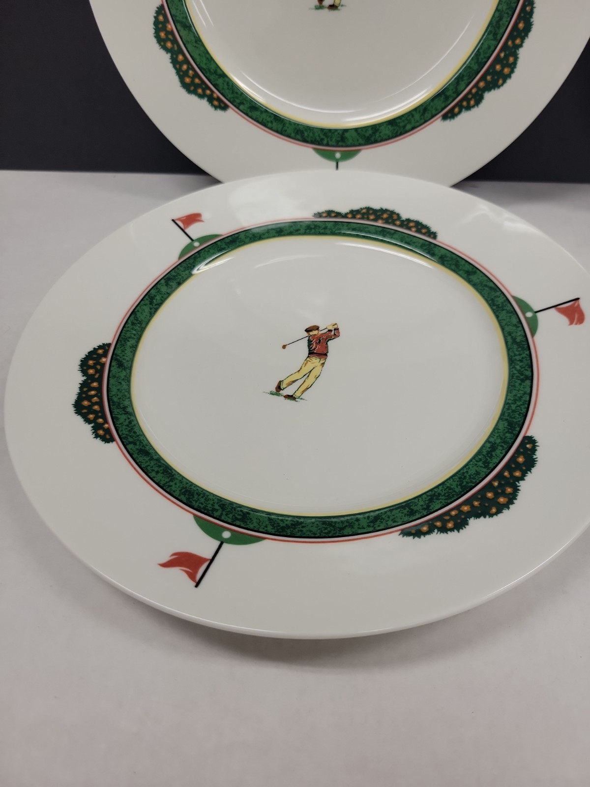 Christopher Stuart Optima Salad Plates Fine China Golf Fairway HK 204 Set Of 4