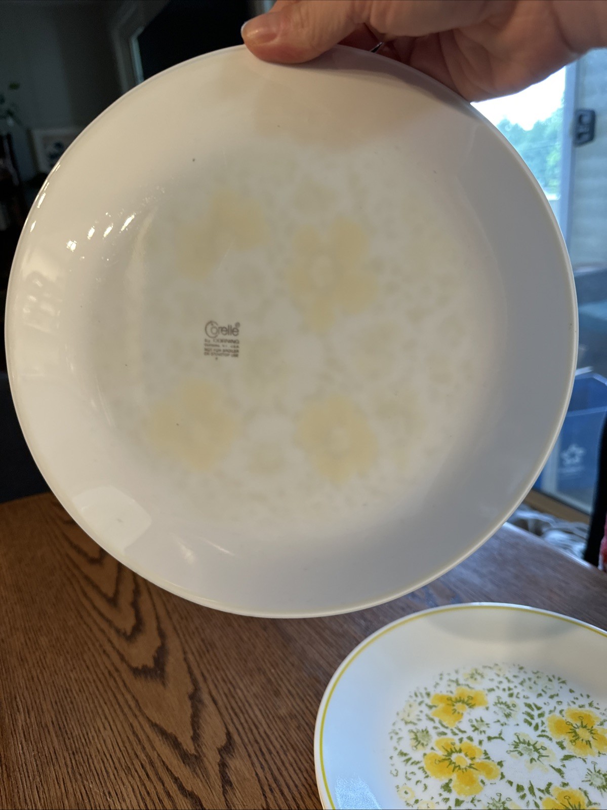 Corelle April Showers Yellow Flowers 10.25” Dinner Plates Corning Vintage
