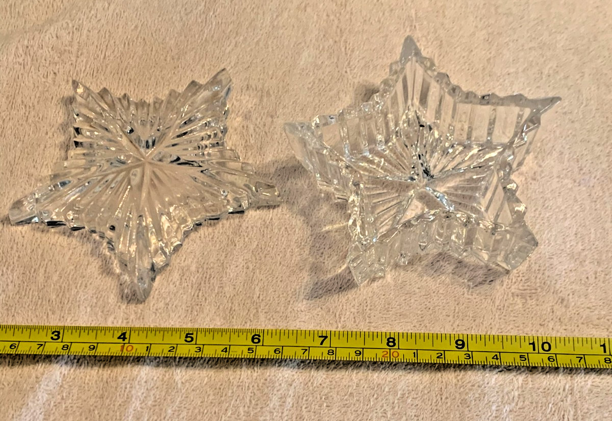 Clear Pressed Glass Candy Dish 4 Inch Star Shaped Tabletop Home Decor Piece