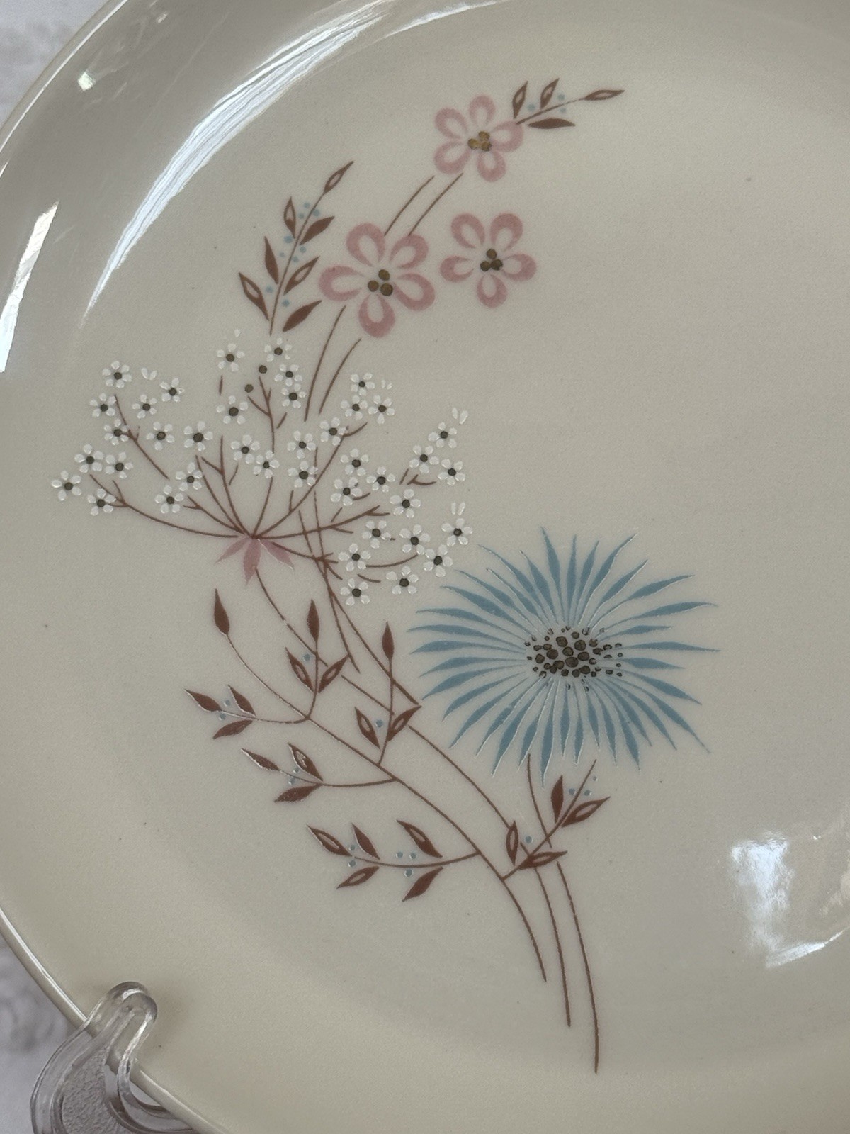 Taylor Smith Taylor Co Taylorton Echo Dell 1 Bread Plate 2 Saucers Vtg 1959