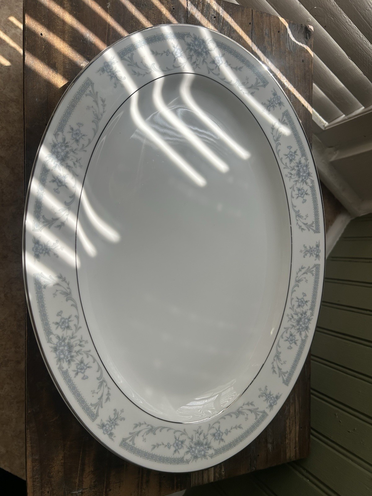 Sheffield “Blue Whisper” porcelain fine china oval platter And Bowl