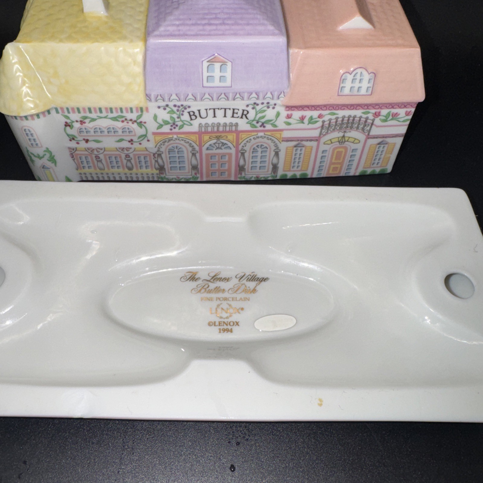 Lenox 1994 Spice Village Butter Dish Design Fine Porcelain *See Pics For Callout