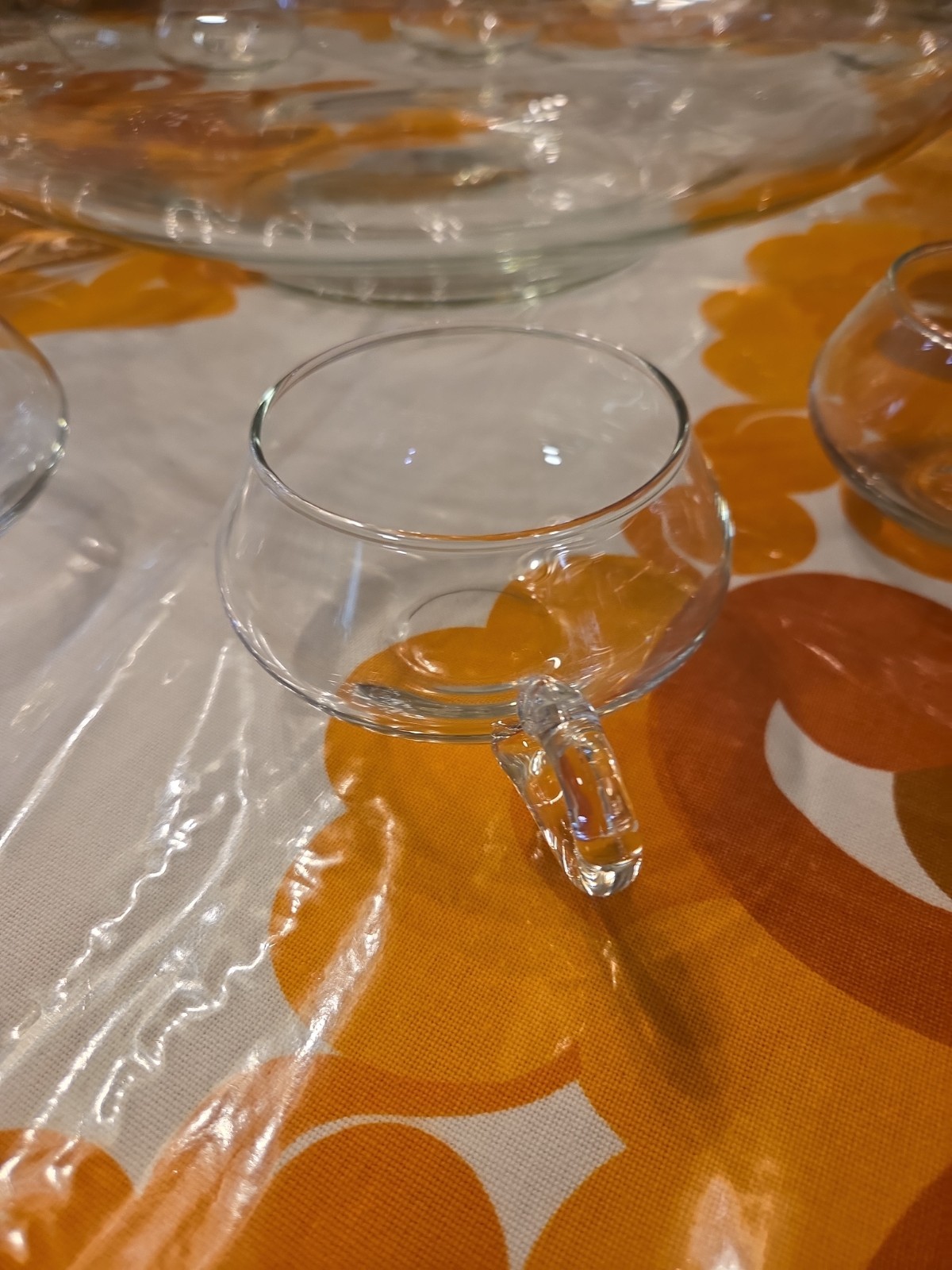 3CHIPS* 14 Piece Hand Blown Crystal Moderno Riekes Crisa Punch Bowl Set w/Ladle