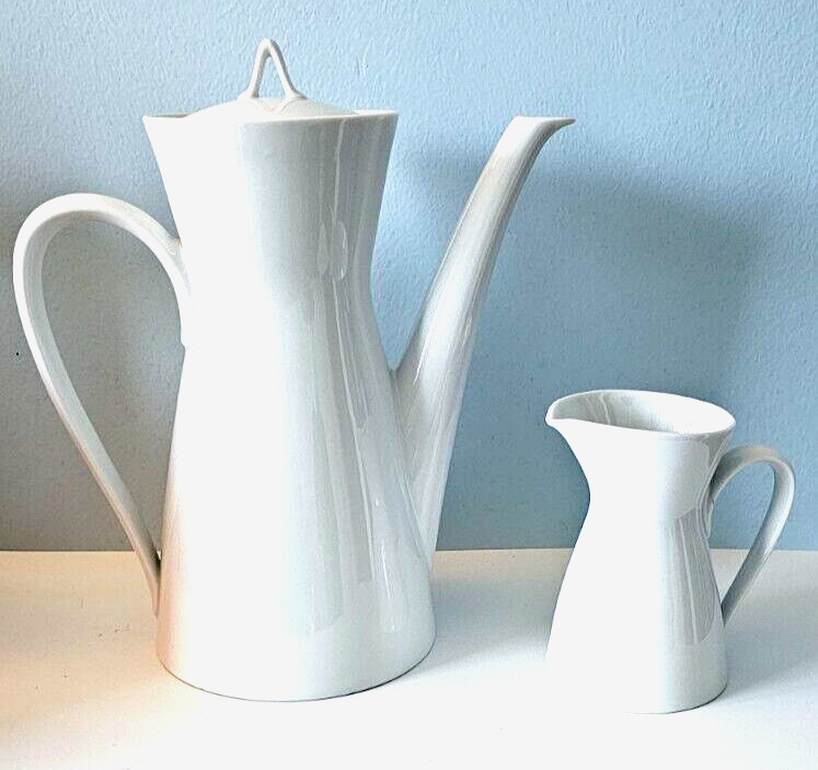 Rosenthal Studio Coffee Pot Creamer White Germany Mcm Vtg !0″