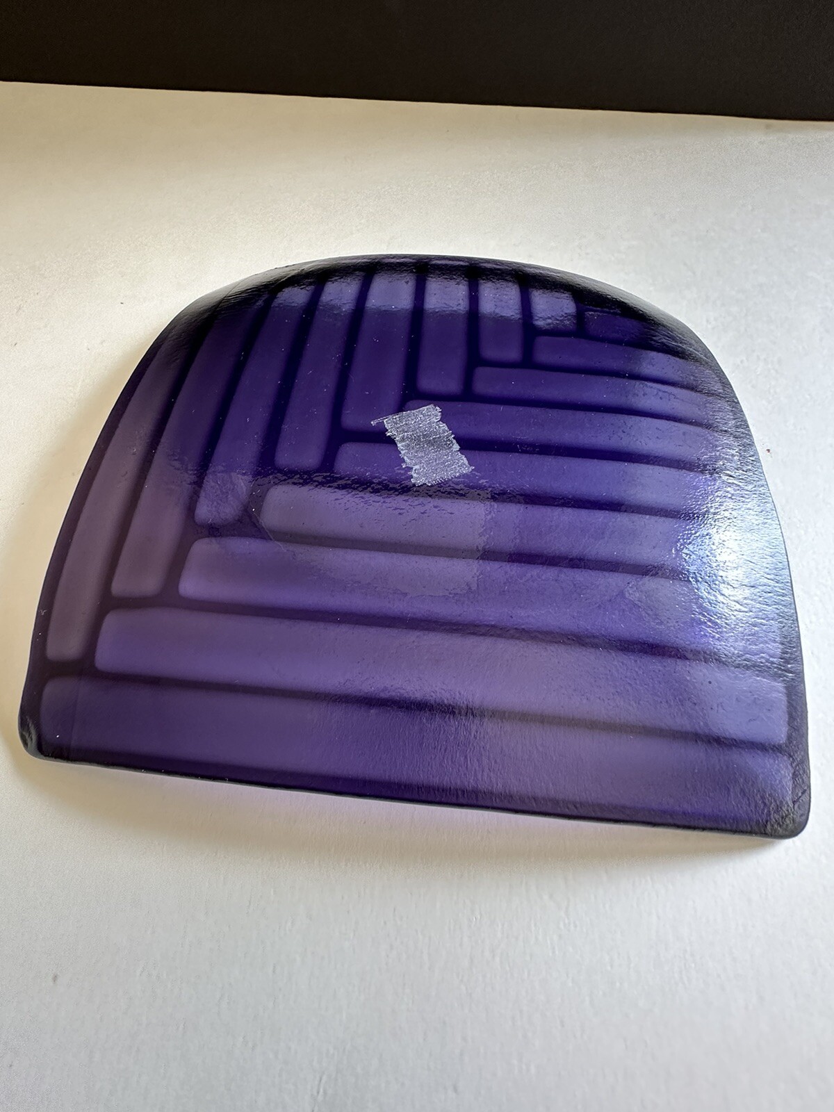 Fused Glass Art Plate Square 8”x8” Abstract Contemporary Modern Amethyst Purple