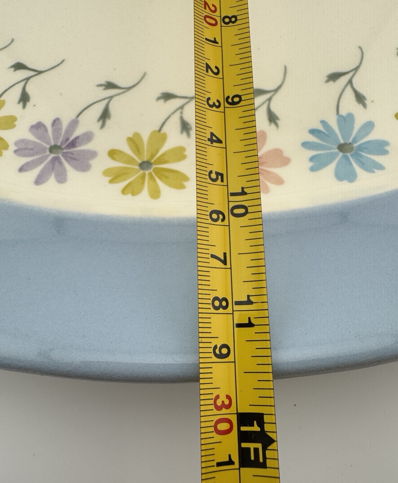 Vintage Steubenville China Pottery Oval Serving Platter Pastel Flowers 15 X 11.5