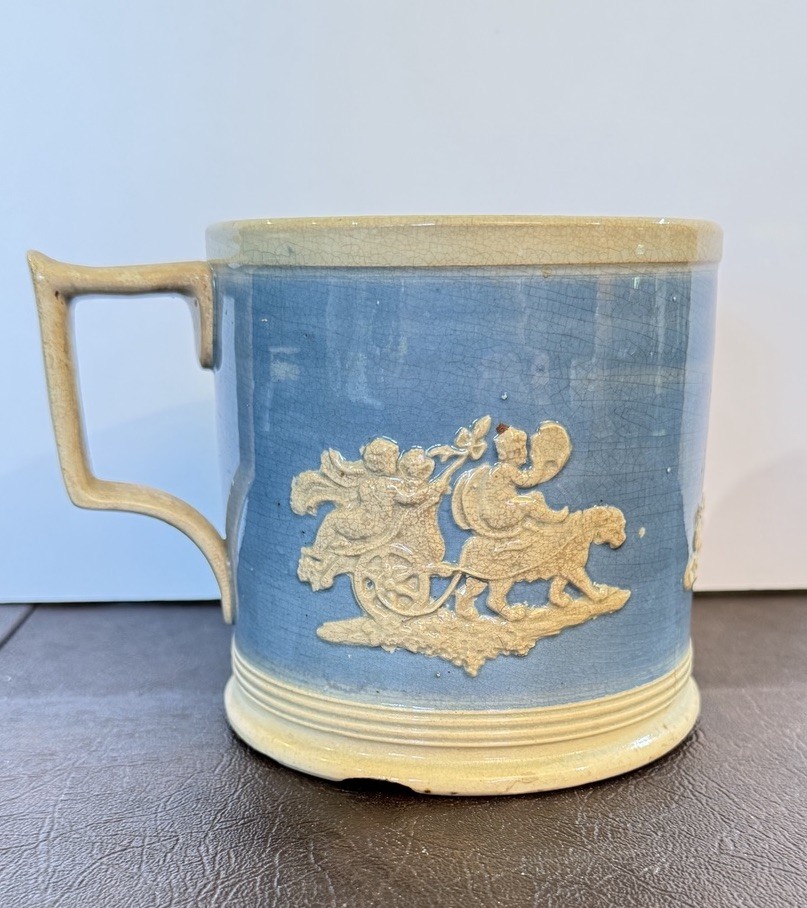 Antique English Staffordshire sprigged mug/stein Early 1800s