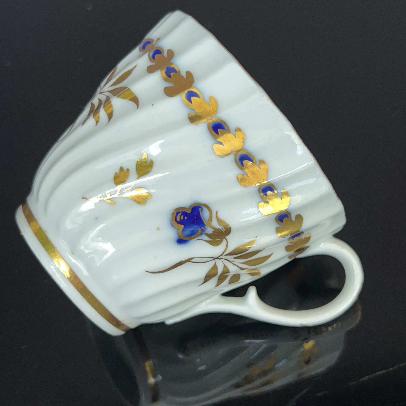Antique Early Coalport Cup Saucer John Rose Period C1790s England Porcelain Gilt