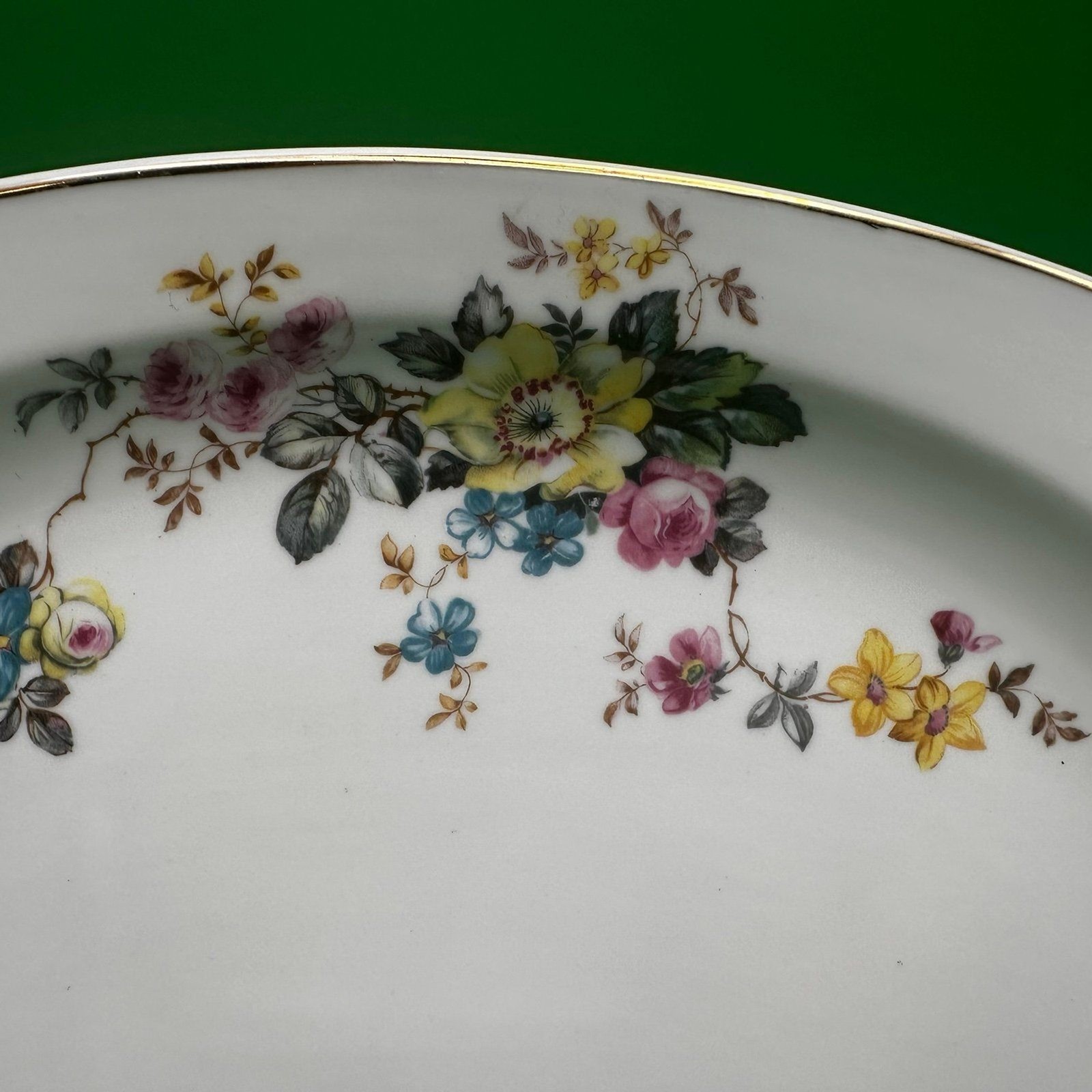 VTG TK Thuny Czechoslovakia 13.5″ Oval Serving Platter 17380 Floral Gold Trim