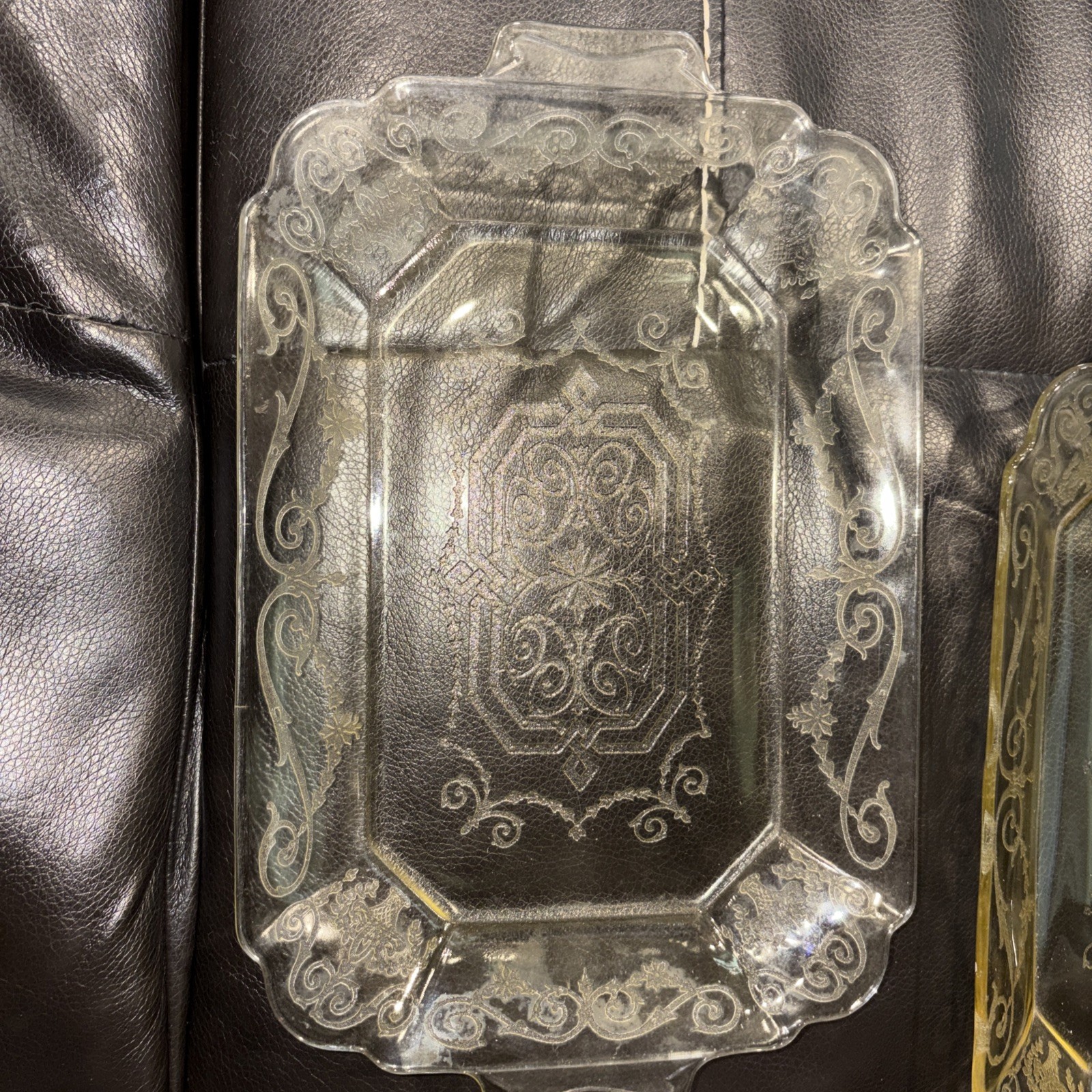 VtgPlatter Yellow Lorain Basket Indiana Glass 1929-32 Depression Glass 11.5×7.25