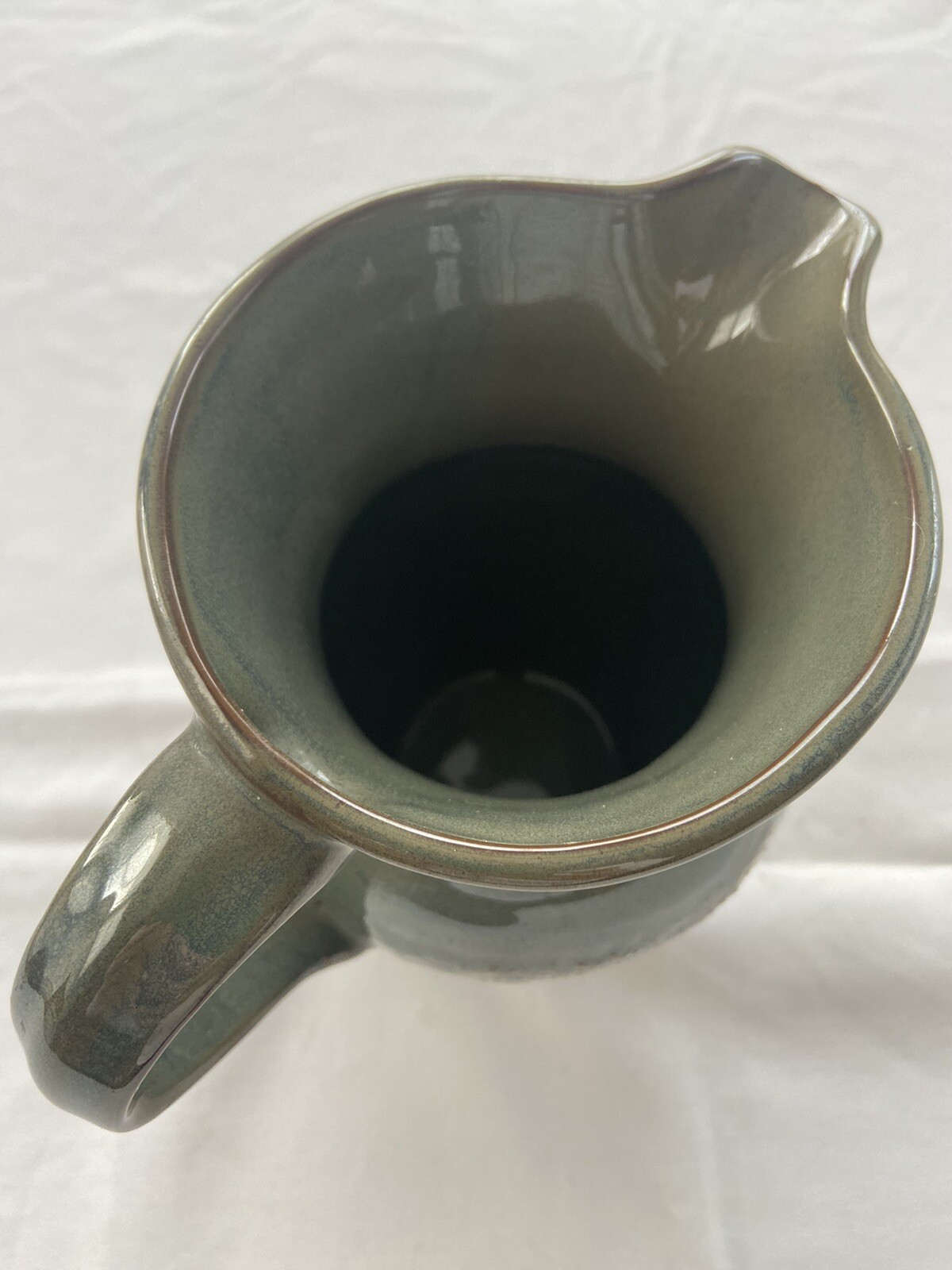 CRAFT Mission Pottery Gray and Rust color Textured Pitcher 8 Inch vtg