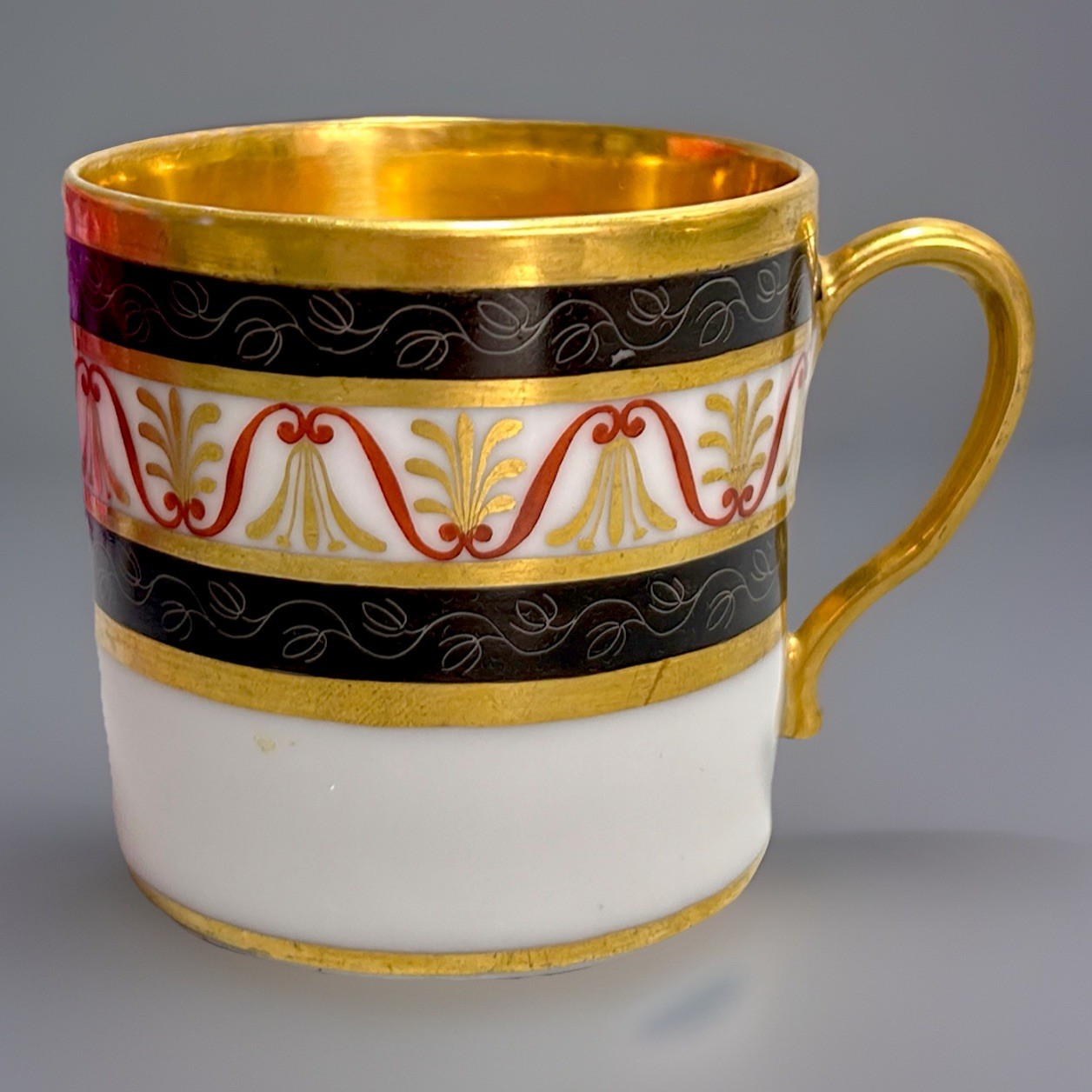 Antique Nast Veiux Paris Porcelain Cup C1815s Gilt French Empire 2.5”H Gold