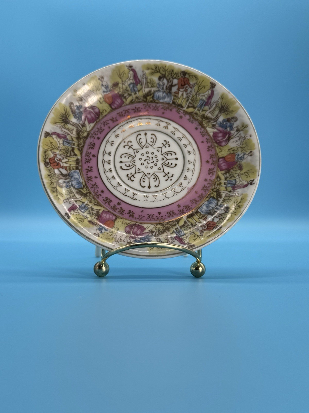 VINTAGE Royal Vienna Saucer 1455 Courting Scene Porcelain Decorative Dish!