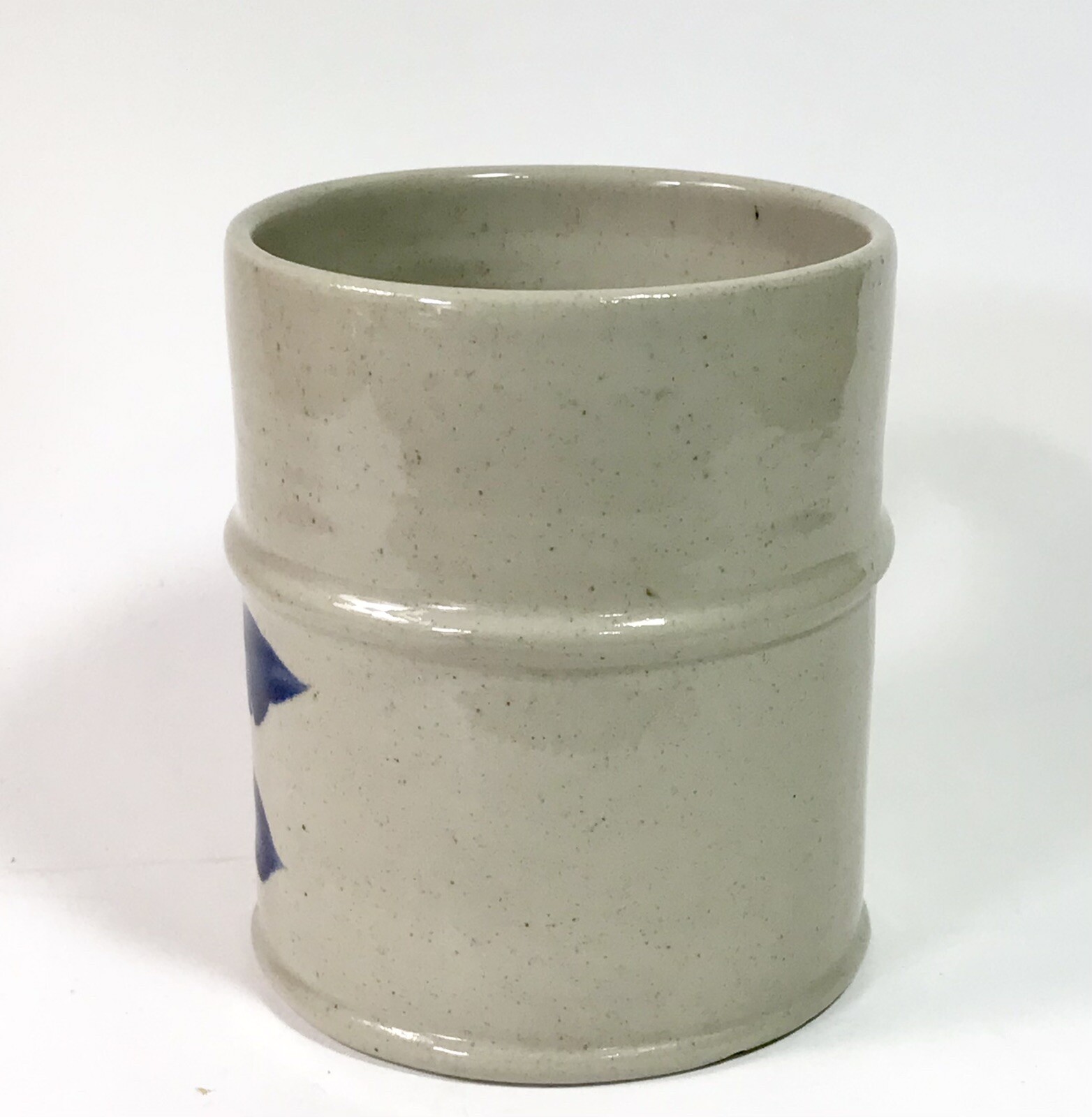 WPF Williamsburg Pottery Factory Mug Cobalt Blue Floral Design 2005 4.25″ S41