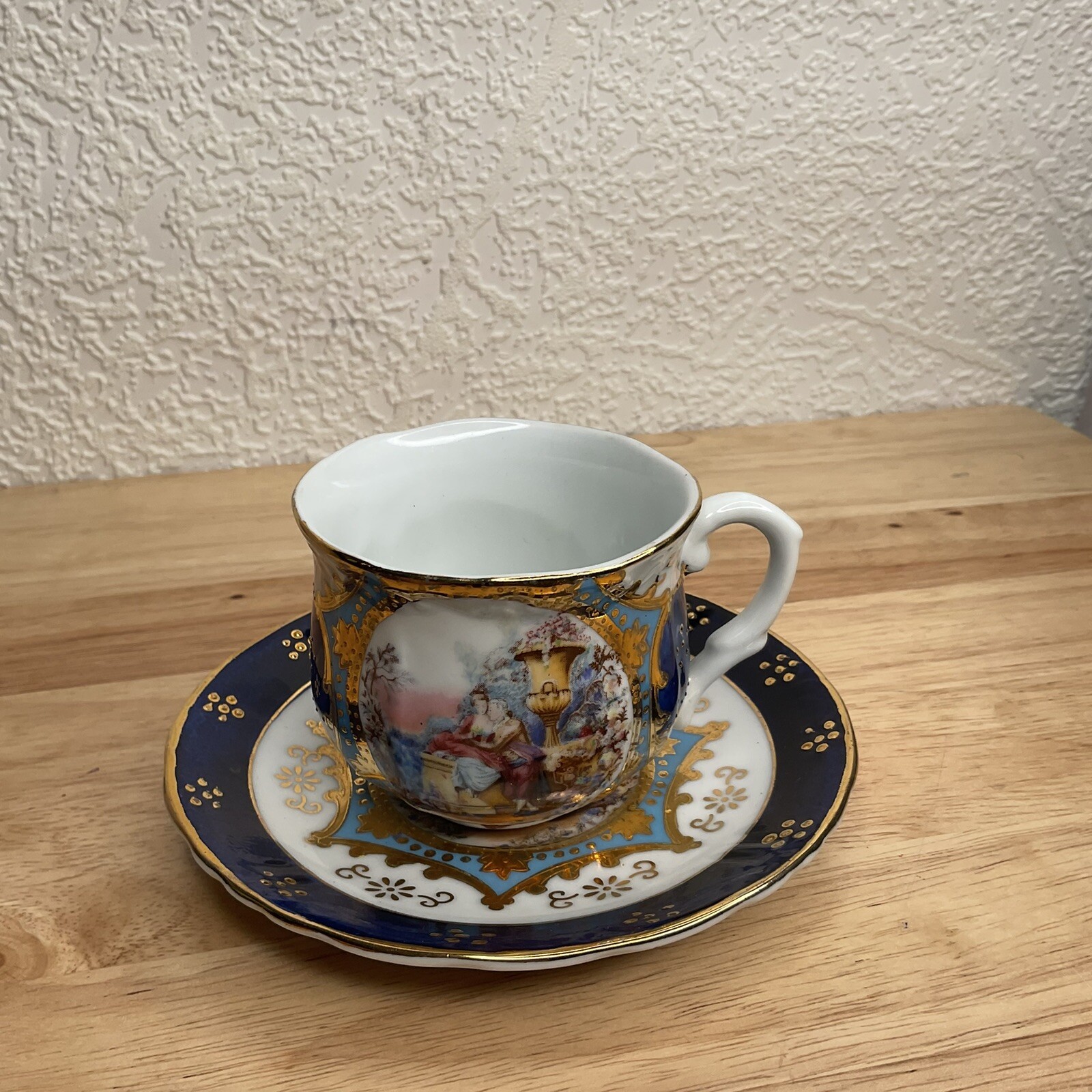 Vtg Limoges China Imperial Porcelain CobaltBlue Cup Saucer Replacement Rare Find