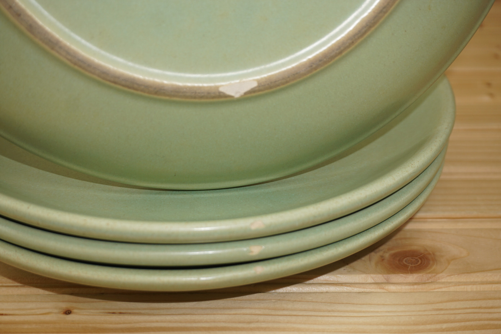 La Solana Pottery Green (4) Dinner Plates, 10″ (Lot C) (S41)