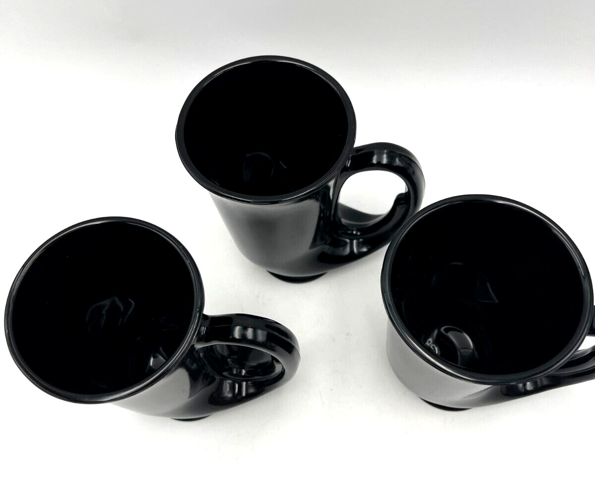 Indiana Glass Tiara Black Hunter’s 12 oz Horn Mugs – Set of 3