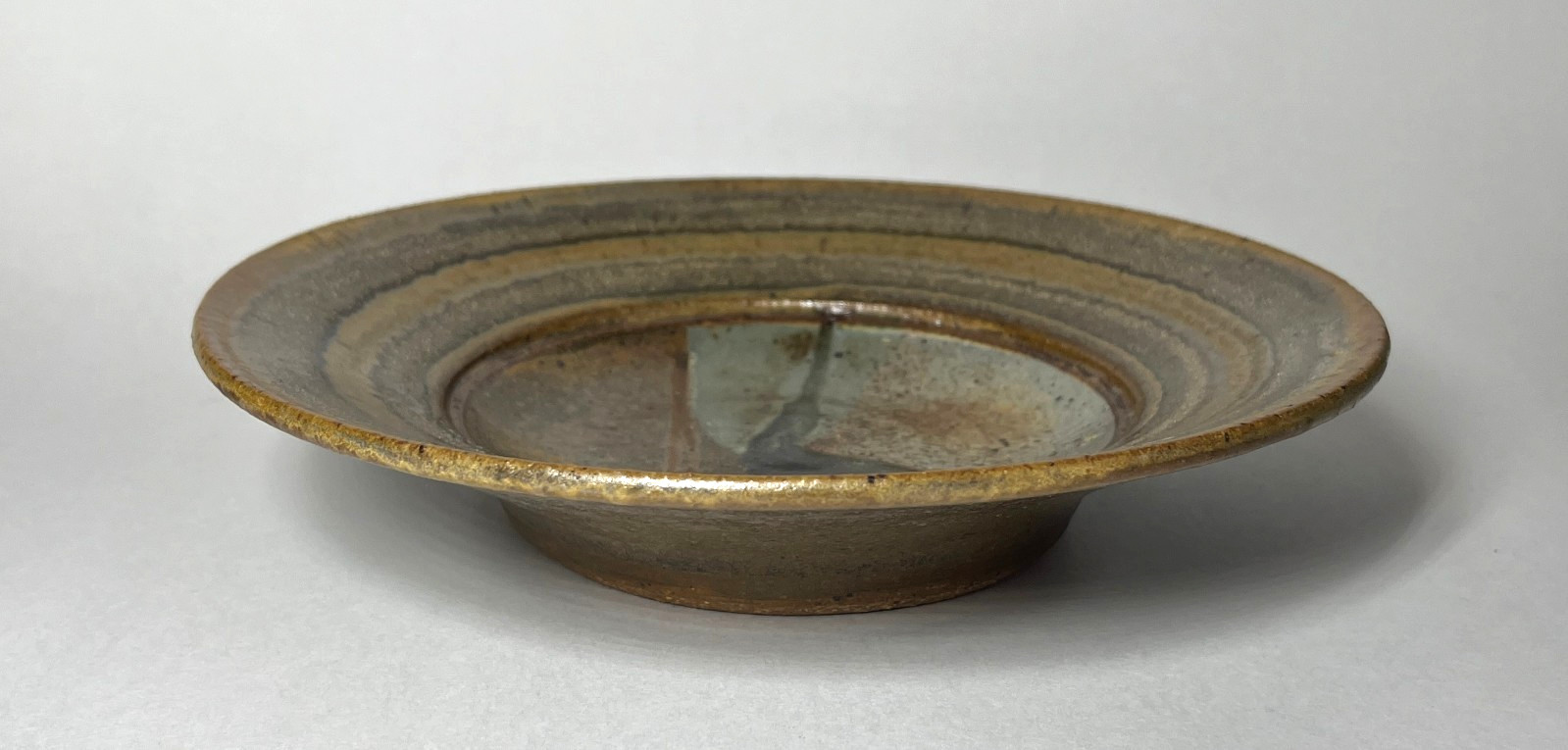 Signed Minor 1973 Studio Art Pottery Stoneware Plate Contemporary Modern