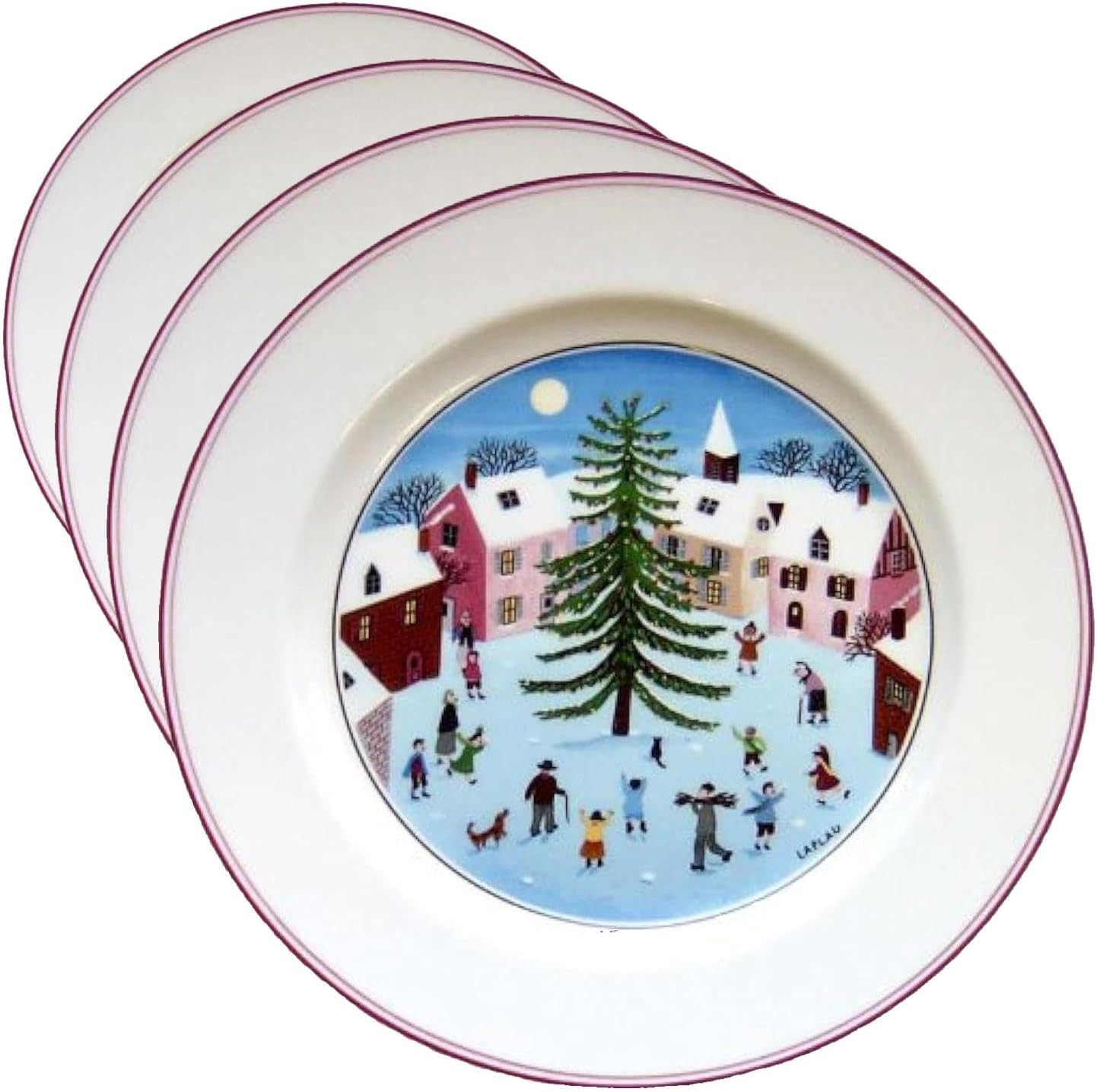 Naif Christmas Salad Plates – Set of 4, 8.25″ Each