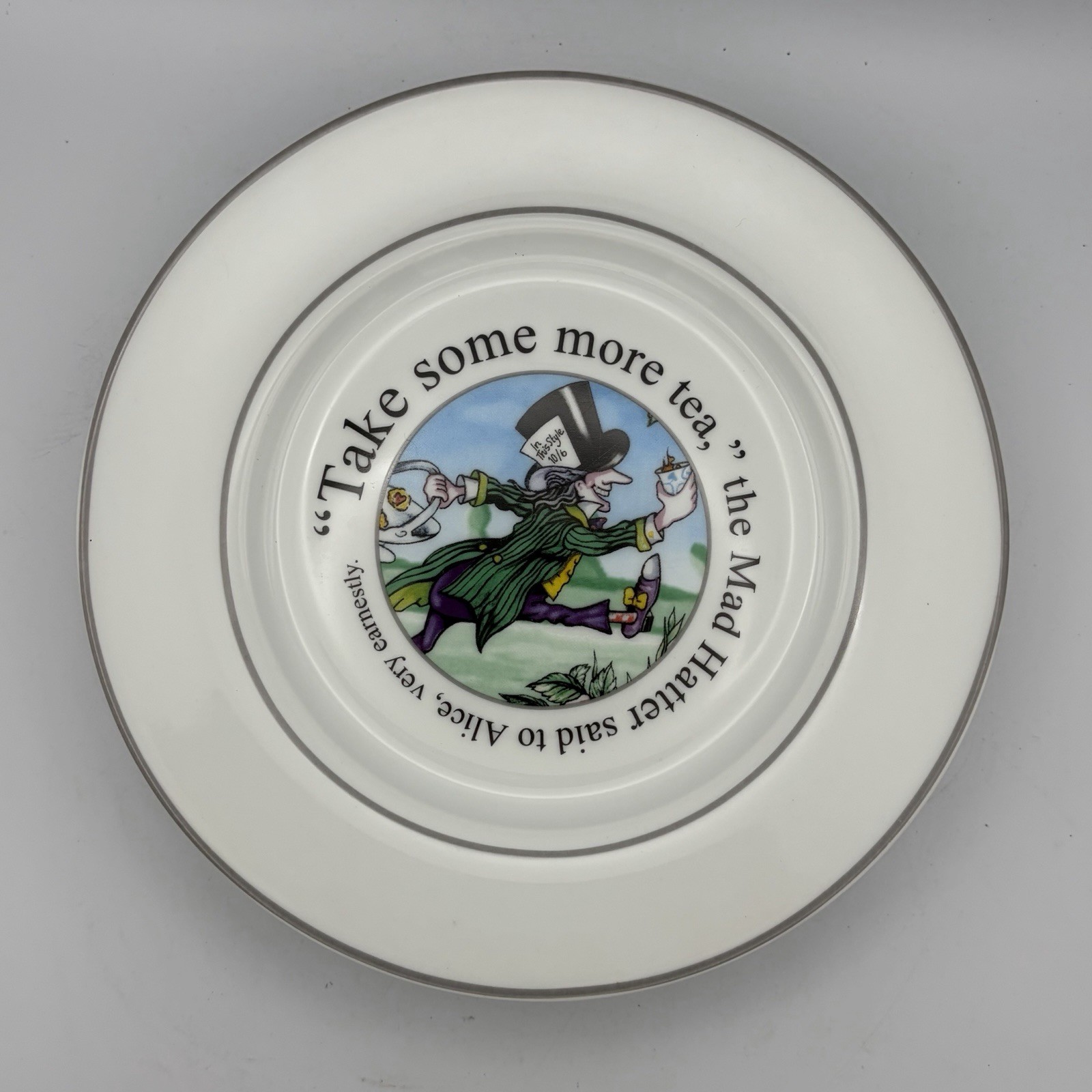 Paul Cardew Alice in Wonderland Cafe 2 Dinner 4 Salad Plate 2 Wide Rim Bowl 2010