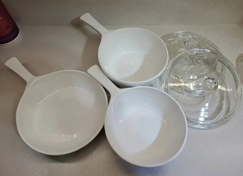 Corning Ware SET Handle Dishes Cornflower Blue P-81-B P-82-B P-83-B W/Lids