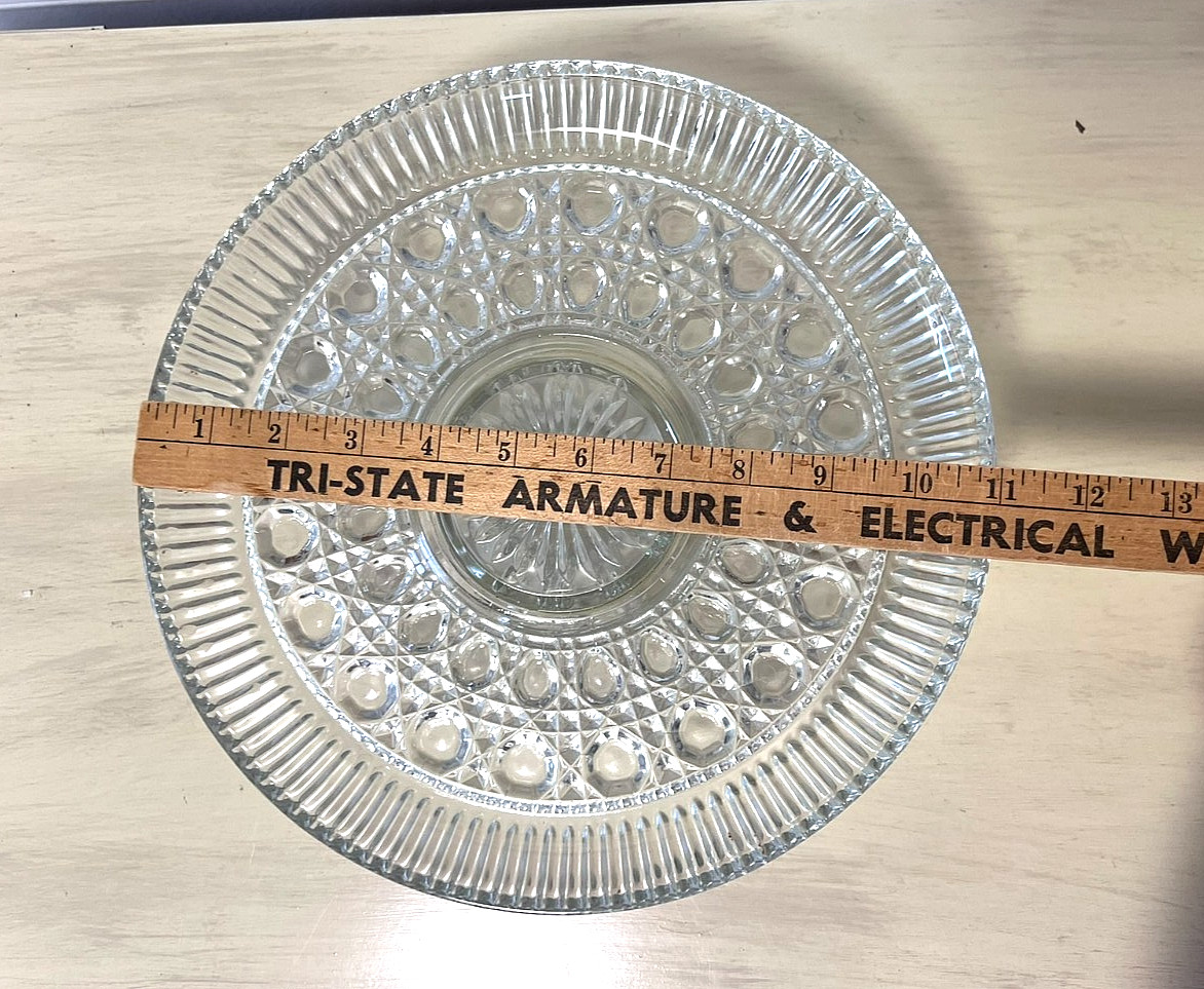 Windsor Cake Plate Footed Vintage by Federal Glass-Clear 11″ Platter