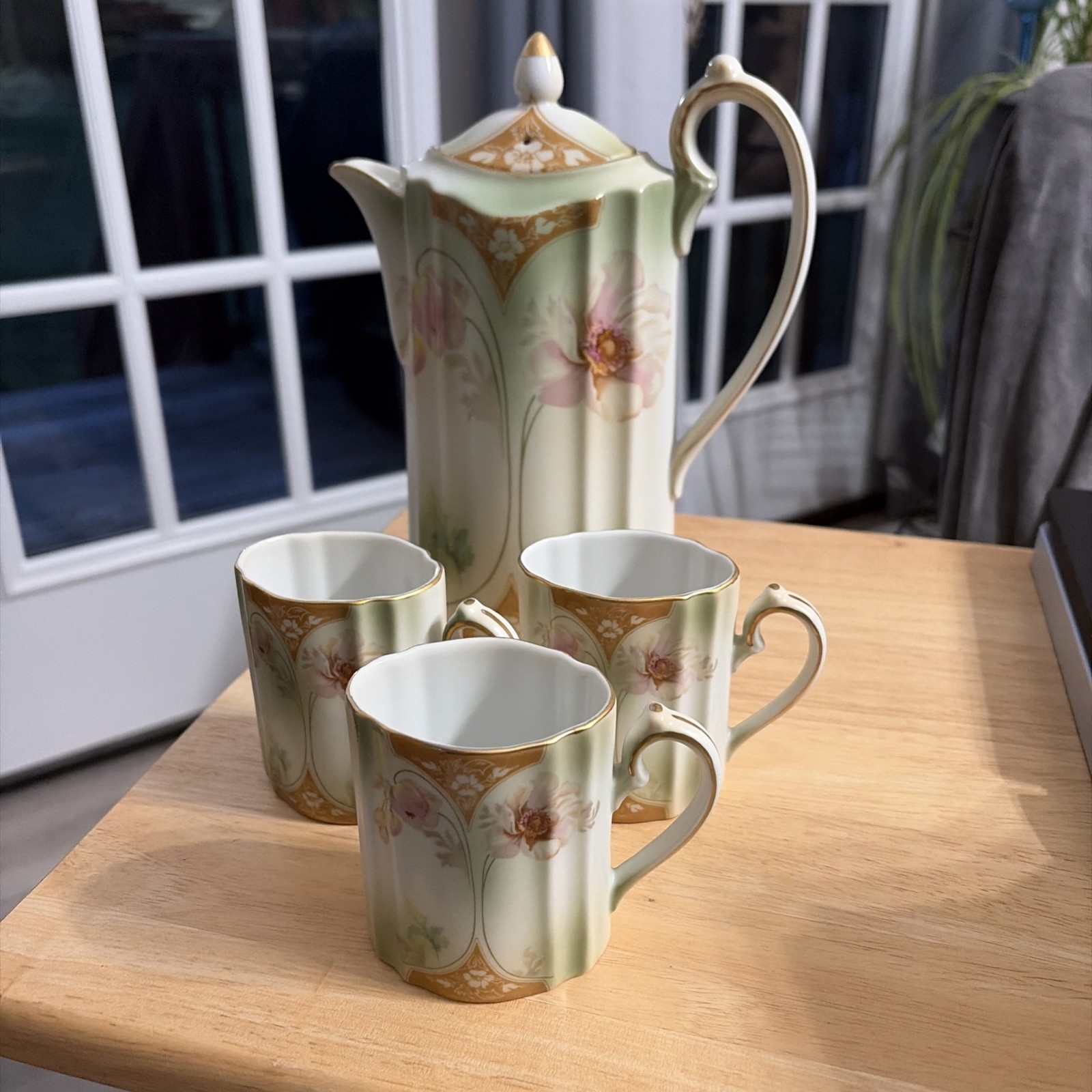RS Prussia Chocolate Pot With 3 Cups Excellent