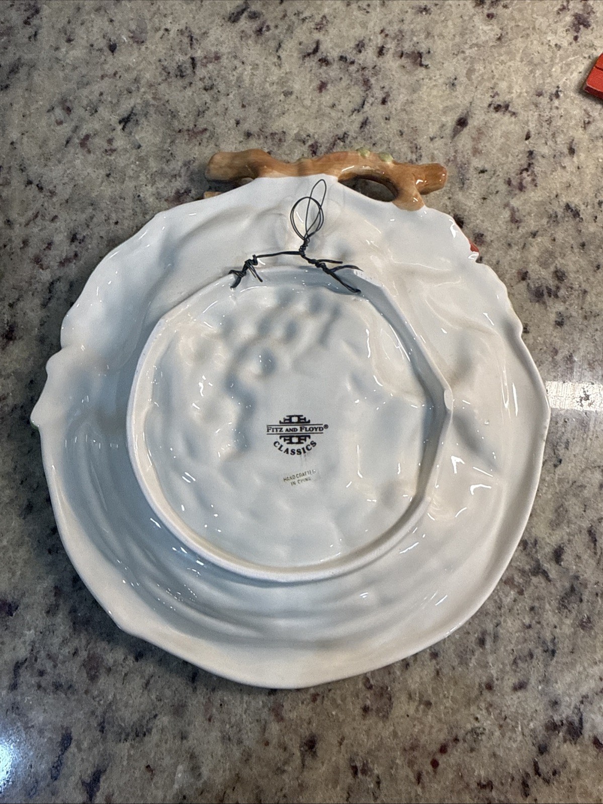Fitz and Floyd Classics Country Gourmet Canape Plate Embossed Fruit Basketweave