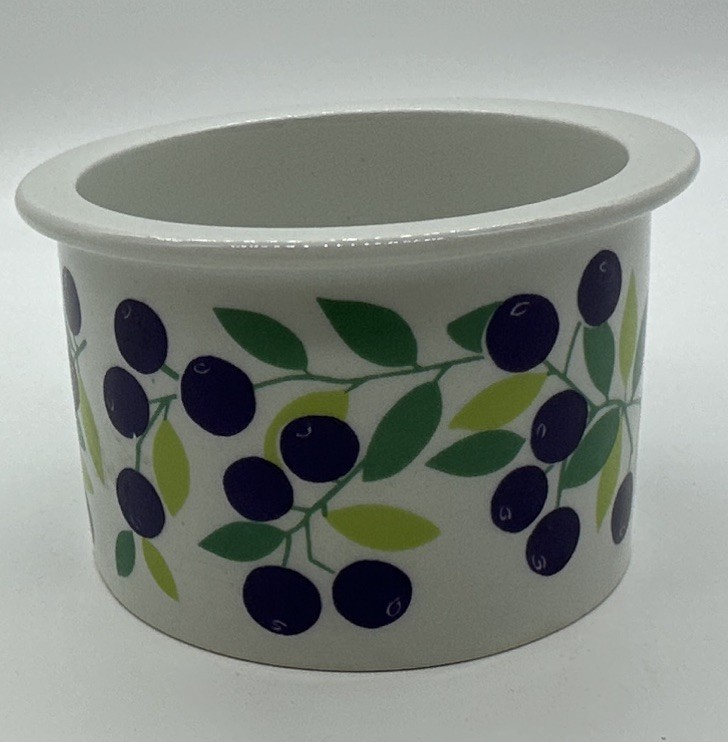 Arabia Pomona Berries Bowl White Ceramic Finland Mid-Century Modern 6-69