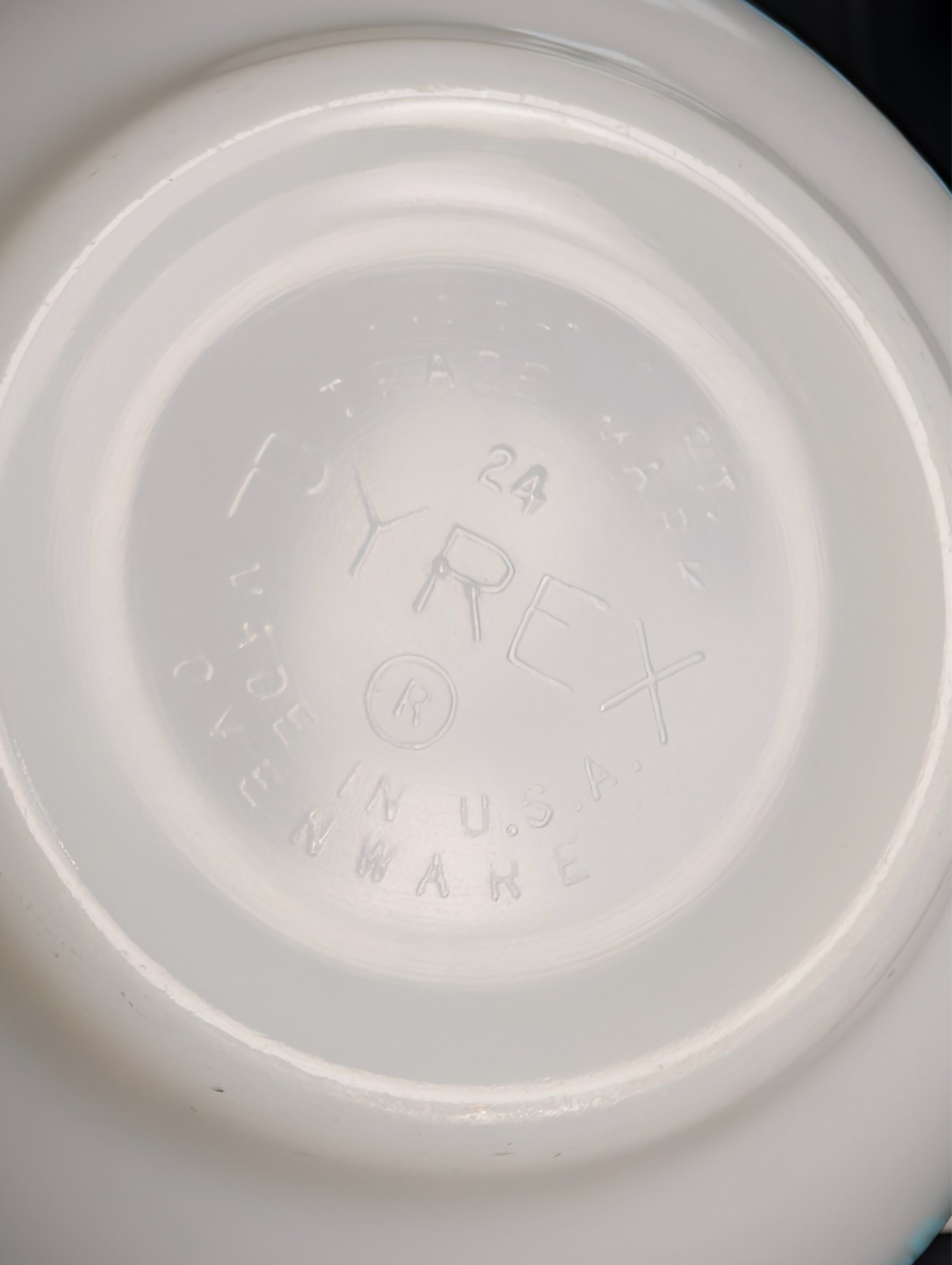 Vintage PYREX Amish Butterprint Turquoise Milk Glass Cinderella Bowl 441 1 1/2 P