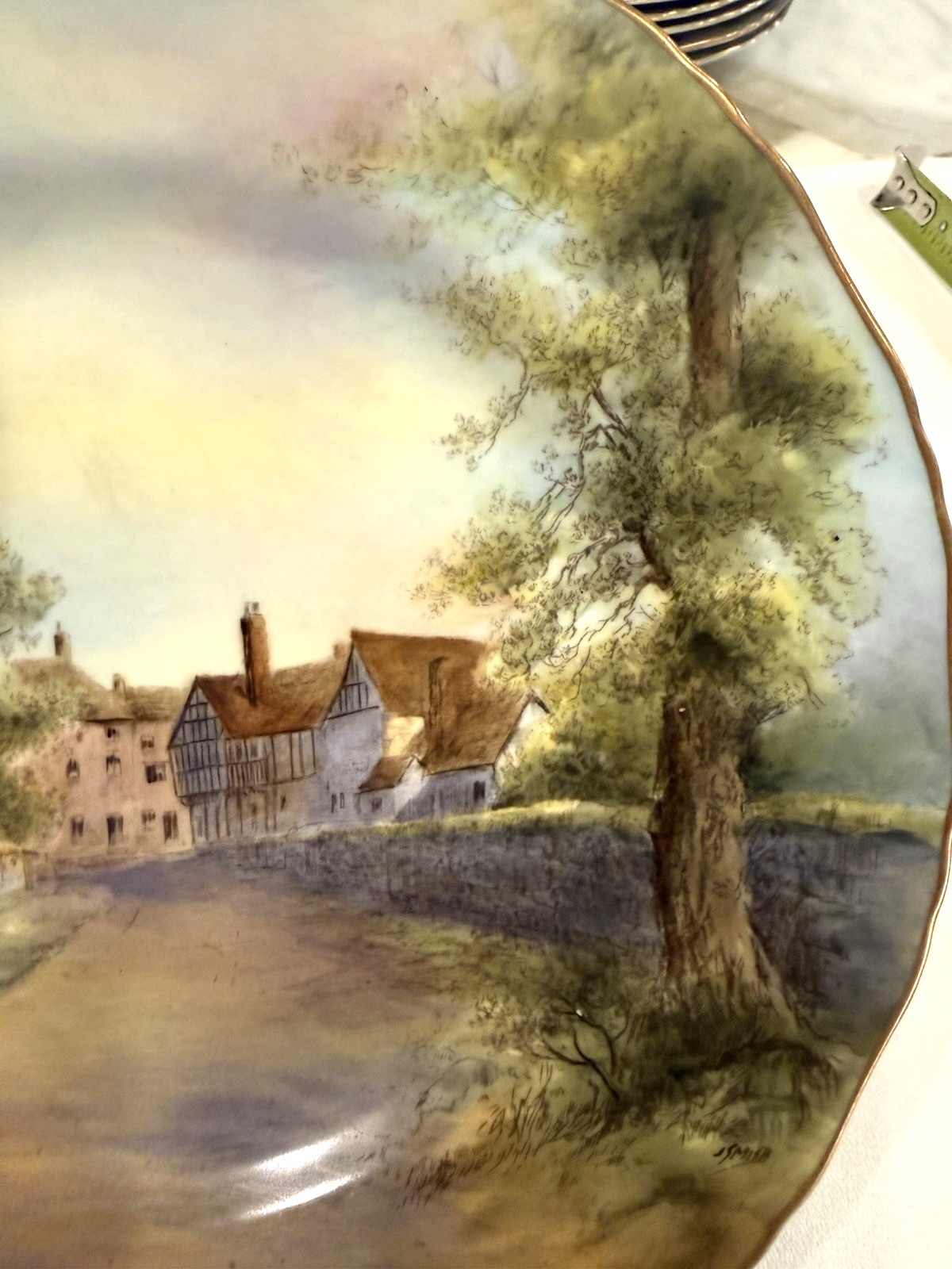 Pristine 1952 Royal Worcester Tewkesbury Plate Signed J. Smith 10.5″