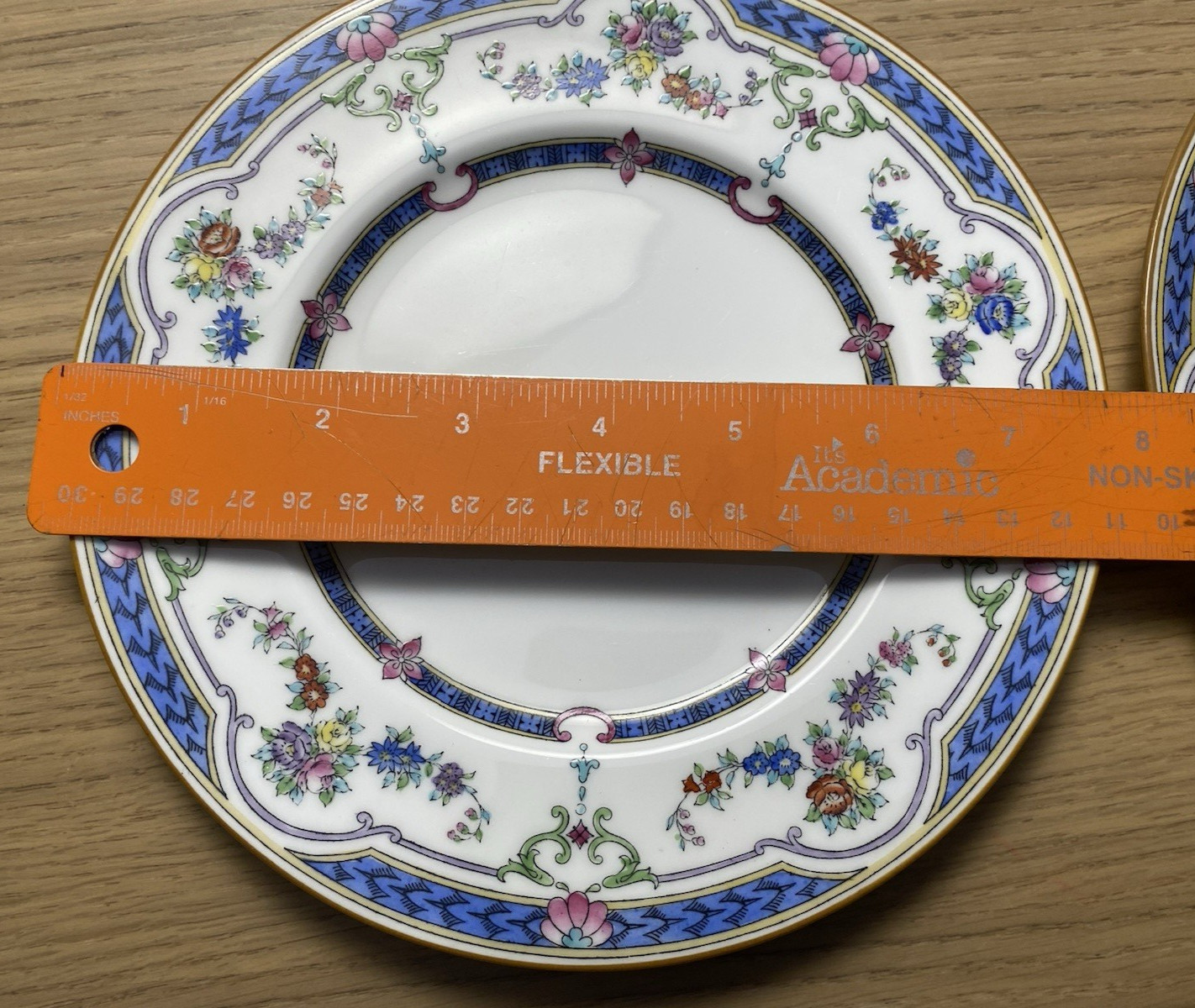 Lot 2 Minton Rippon Salad Plate 7.75″ England Floral Bone China