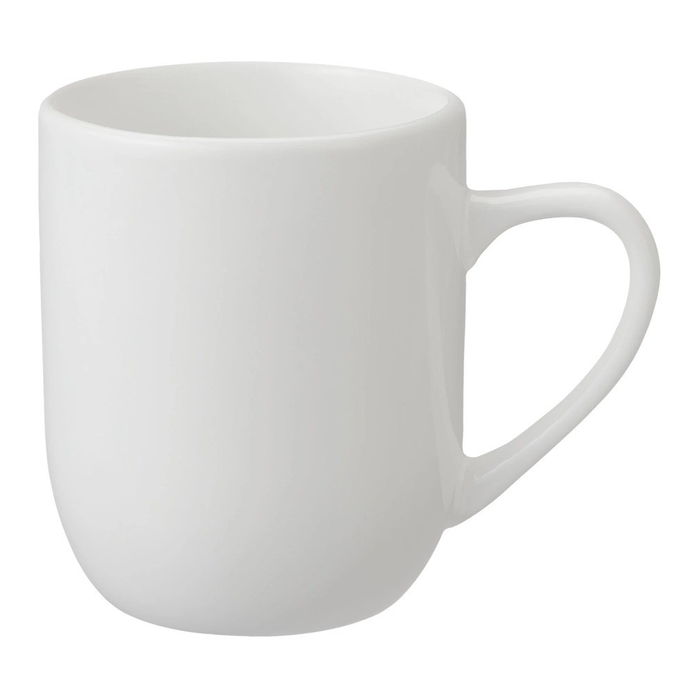 Glazed White Stoneware 12 Ounce Mugs 6 Pack Set of Dishwasher Safe Coffee Cups