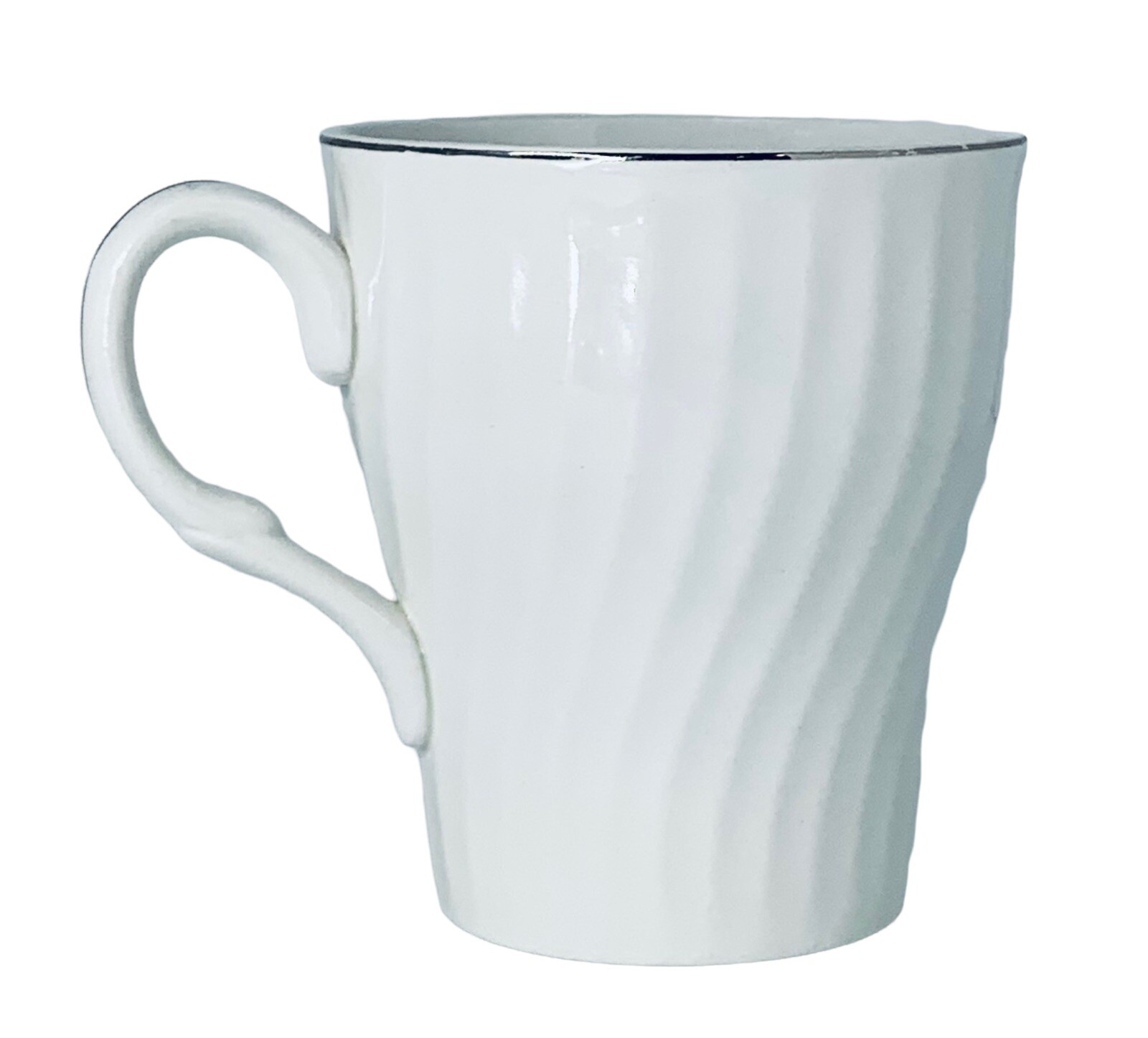 Wedgwood & Co LTD ROYAL BLUE Floral Swirl White Ironstone Mug England