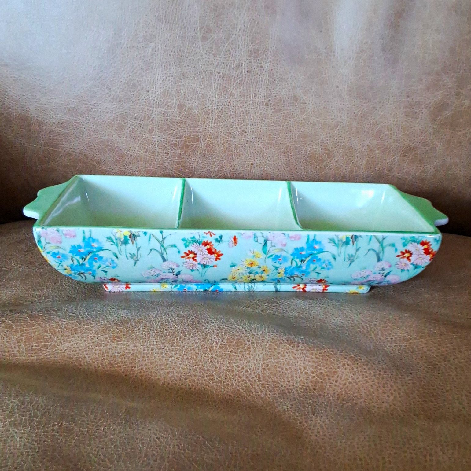 Shelley Chintz Melody Ceramic Divided Serving Tray, 3-Section Rectangular
