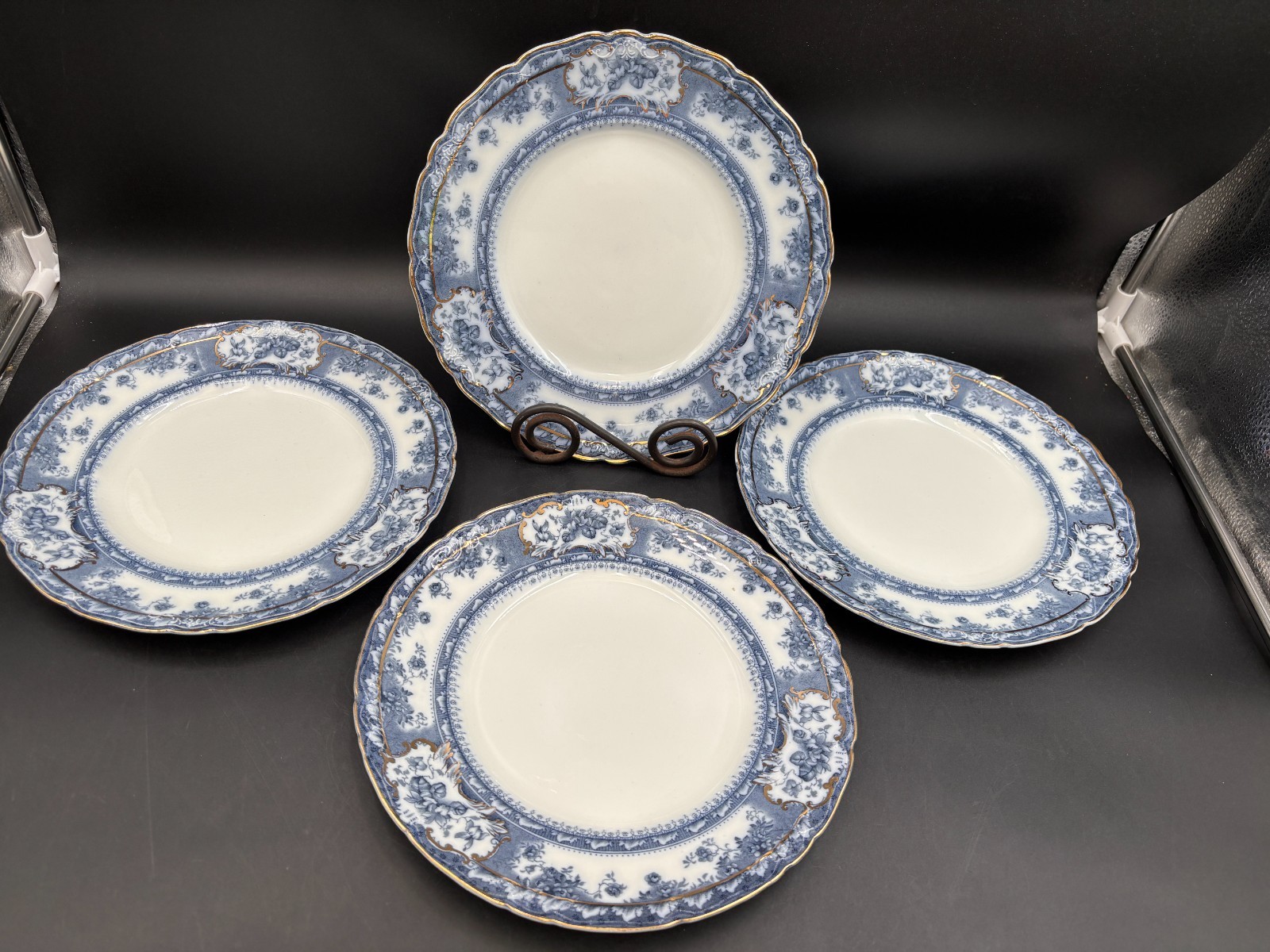Wedgwood “PHOEBE BLUE” ~ England ~ Set of 4 ~ Dinner Plates ~ 10 1/4″