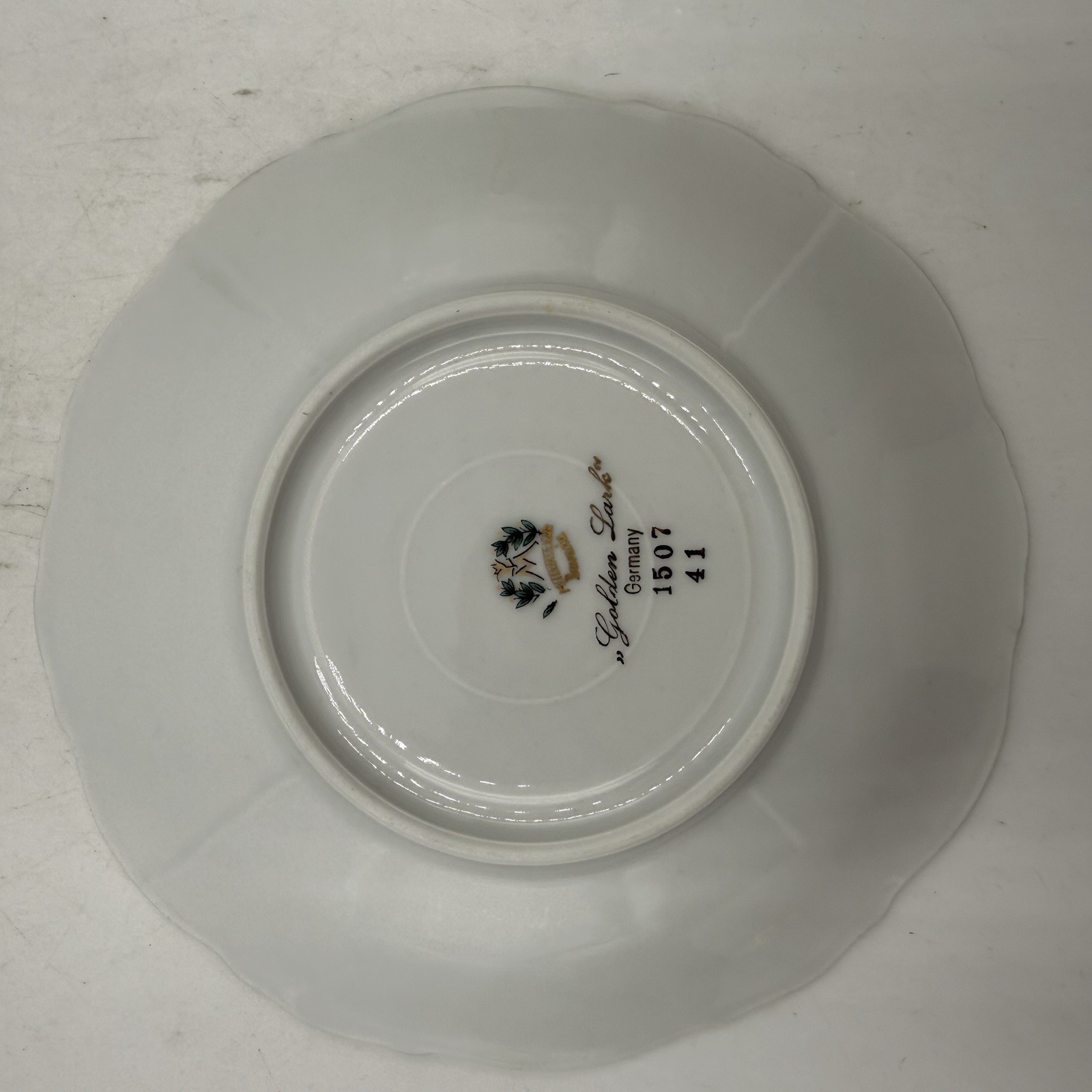 Mitterteich Bavaria Golden Lark Tea Coffee Cups Saucers Set of 3 Made in Germany