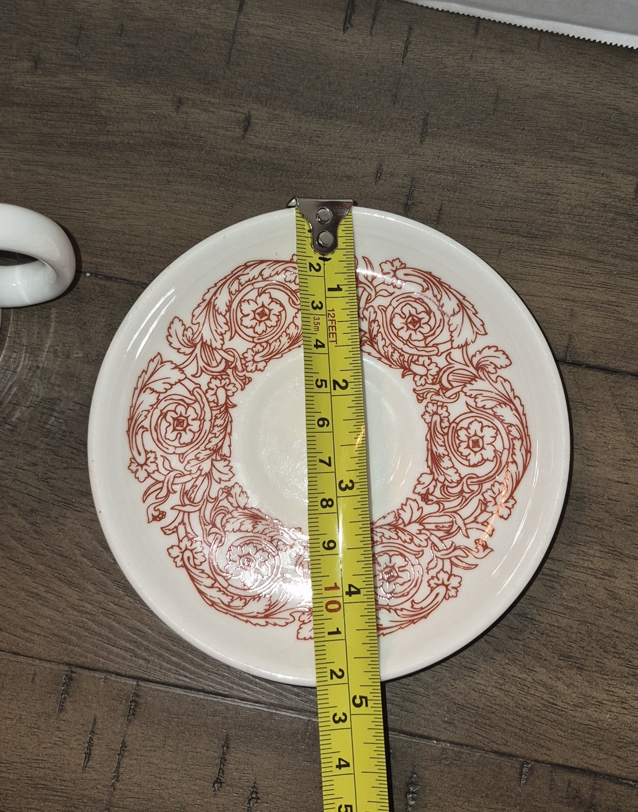 Wedgwood Metallized Bone China Creamer And Saucer England 4034 Rare Pattern