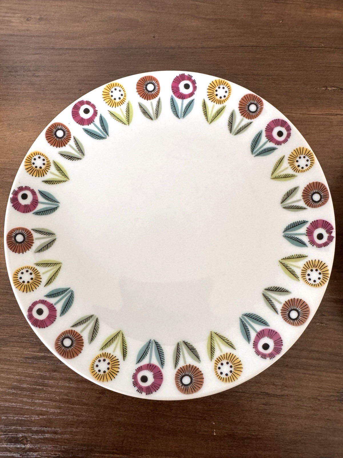 2 Bread Plates-Bellis Pattern-7 Inches-Upsala Ekeby-Sweden-1950/60s