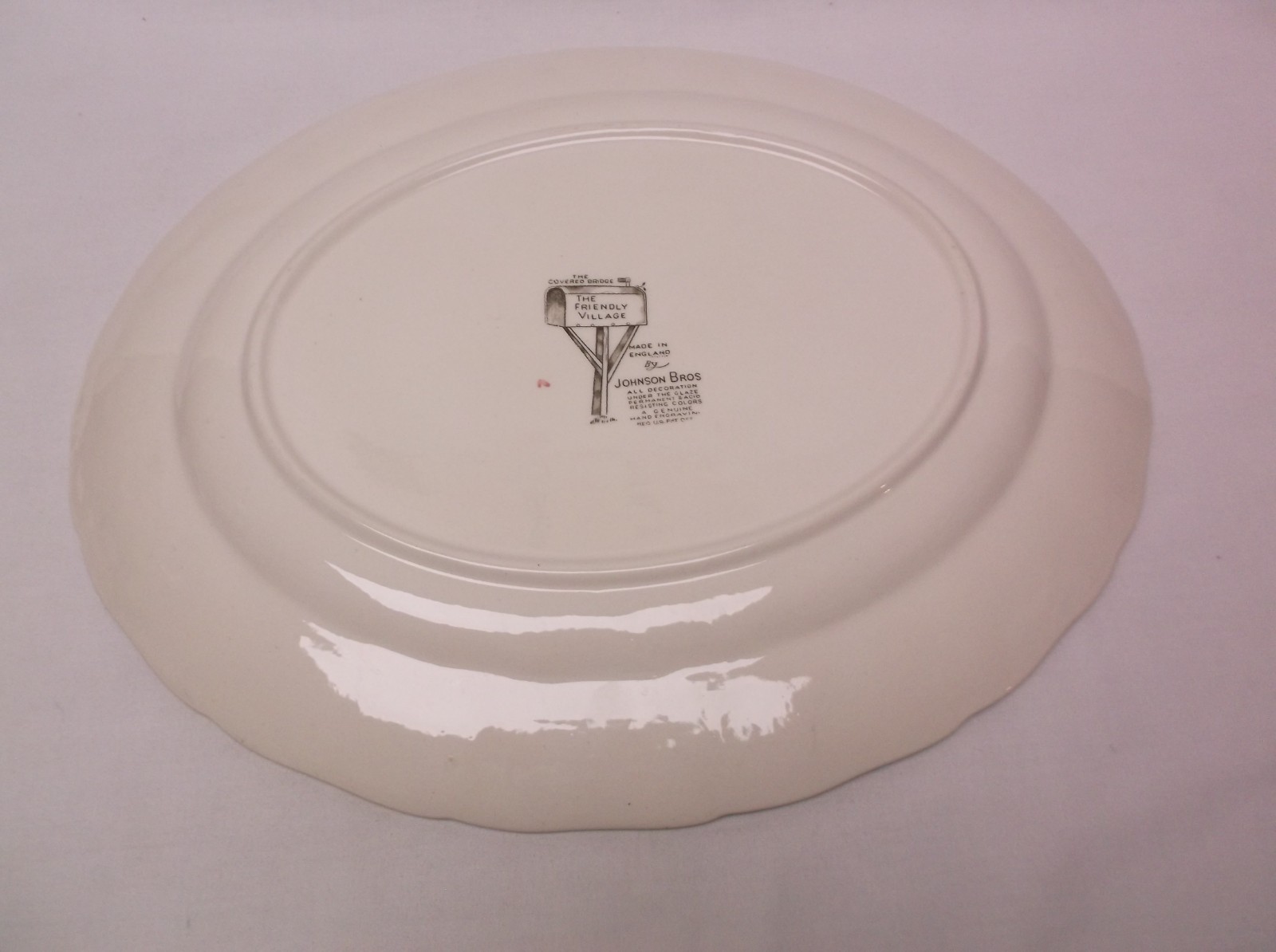 Johnson Bros The Friendly Village The Covered Bridge 15″ Oval Platter