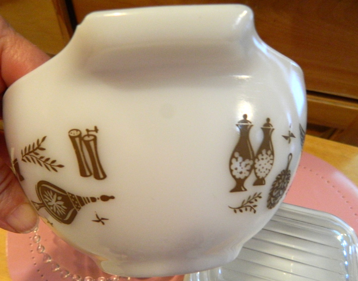 Vtg PYREX Lot w/2 Early American Refrigerator Dishes w/Lids 501B & #441 Bowl 5PC