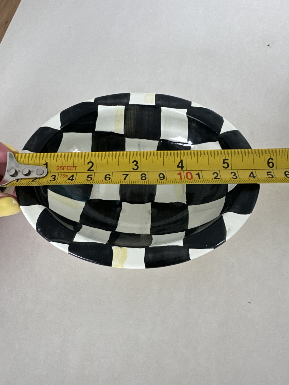 MacKenzie-Childs Courtly Check Steel Soap Dish Black White Bathroom Decor