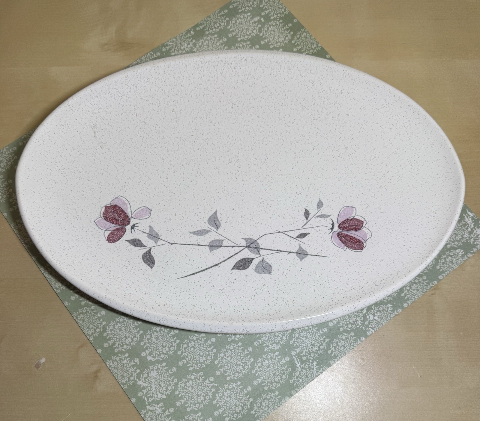 Franciscan Duet Rose 13” Oval Serving Platter USA c.1956-1967 FAST SHIPPING