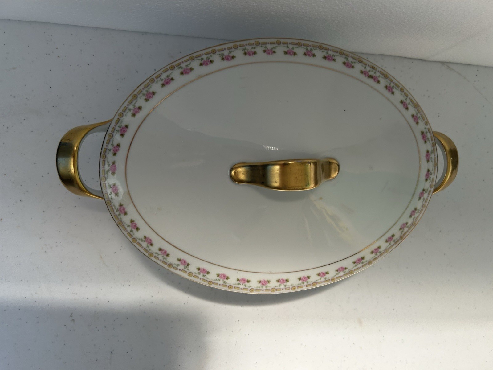 Elegant Vintage Pirkenhammer Czechoslovakia Pink Rose Gold Tureen – Oval Covered